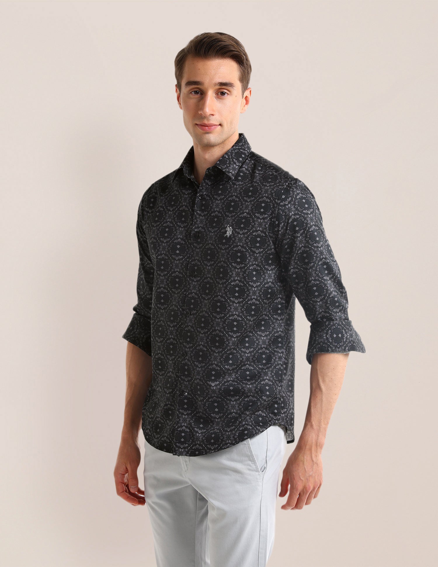 Floral Regular Fit Shirt Black - U.S. Polo Assn. India | Large