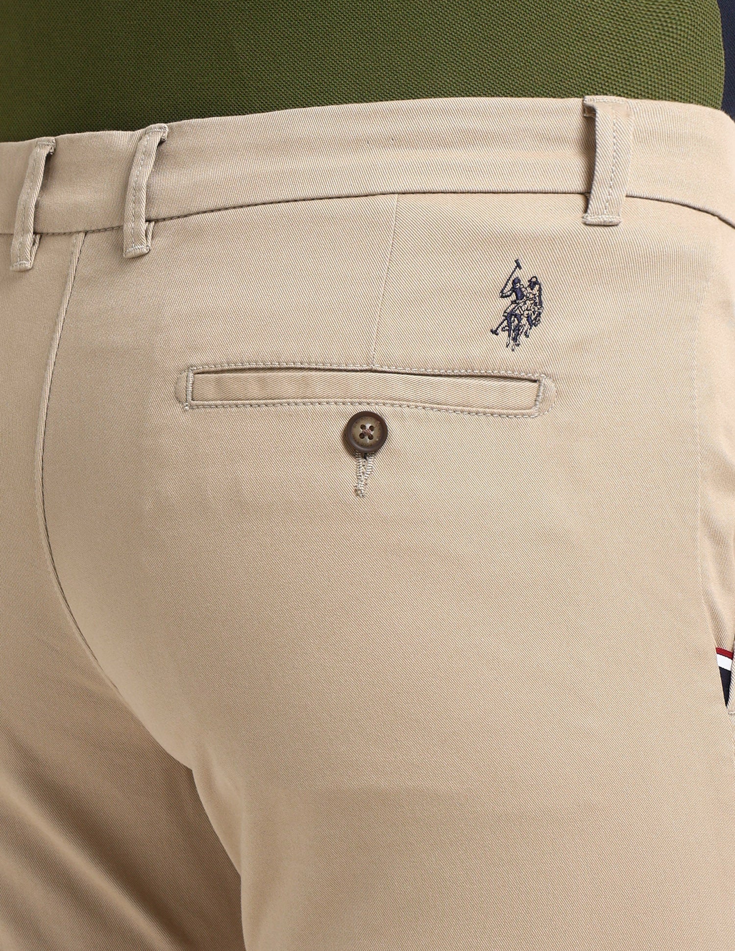 Denver Slim Fit Regular Trousers Khaki - U.S. POLO ASSN. | Large