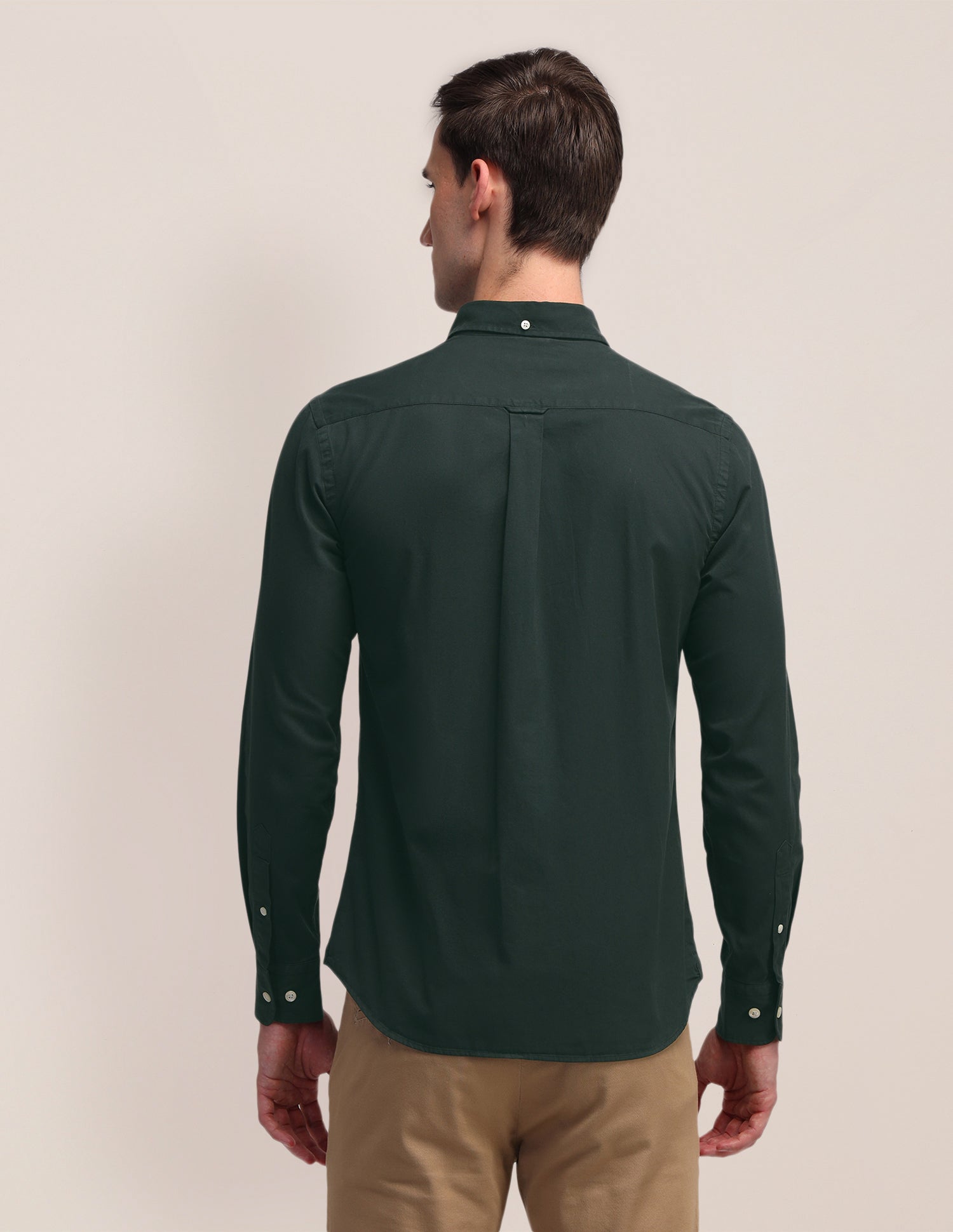 Solid Tailored Fit Shirt Olive - U.S. POLO ASSN. | Large