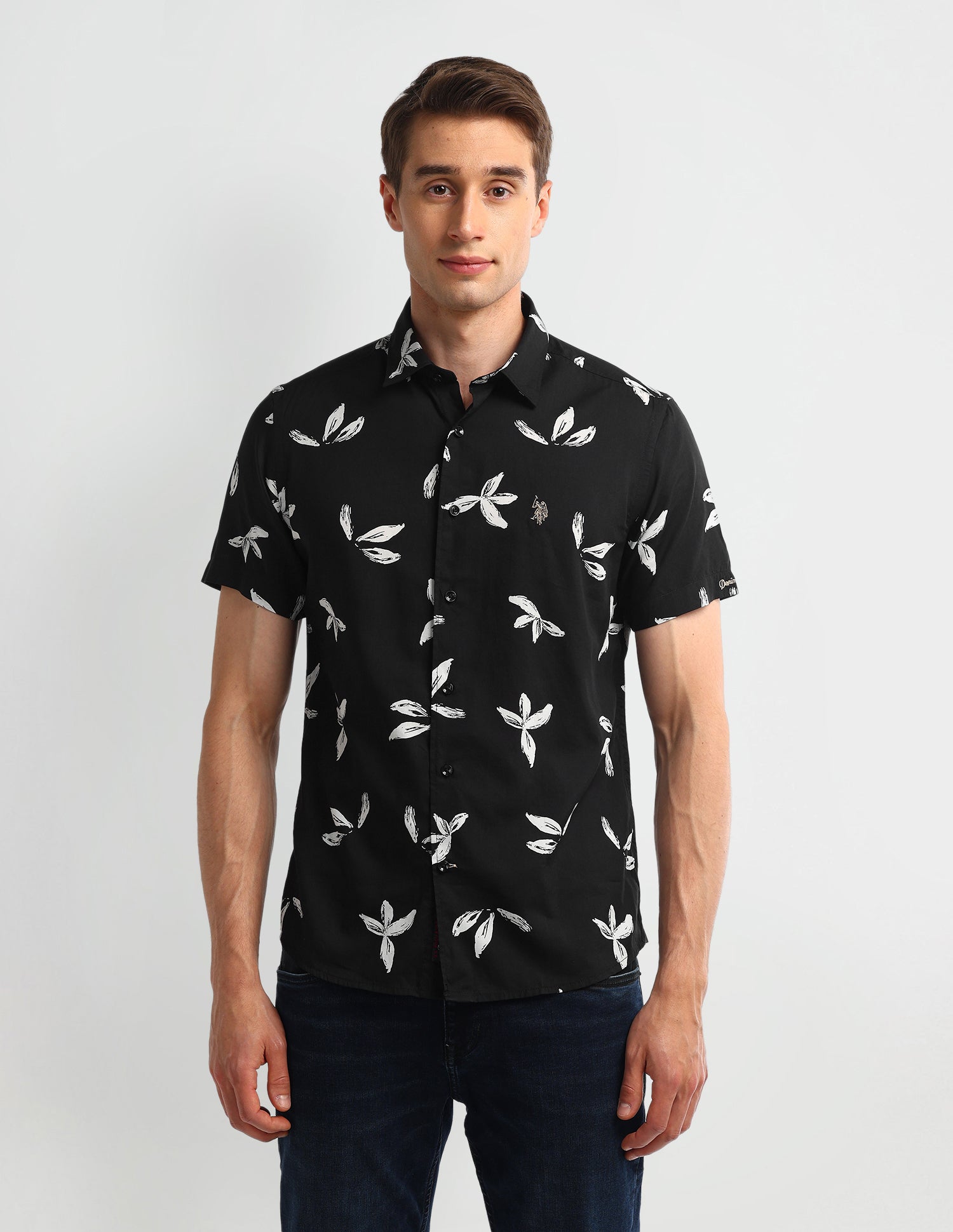 Floral Slim Fit Shirt Black - U.S. Polo Assn. India | Large