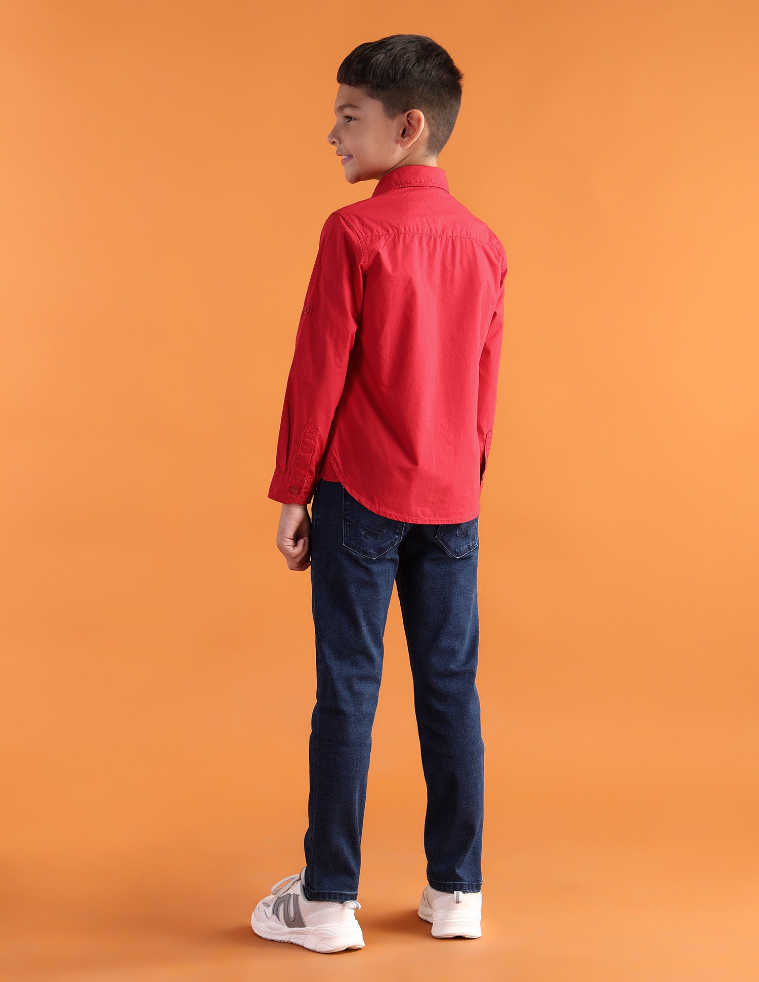 Boys Regular Fit Dobby Weave Shirt Medium Red - U.S. Polo Assn. India | Large