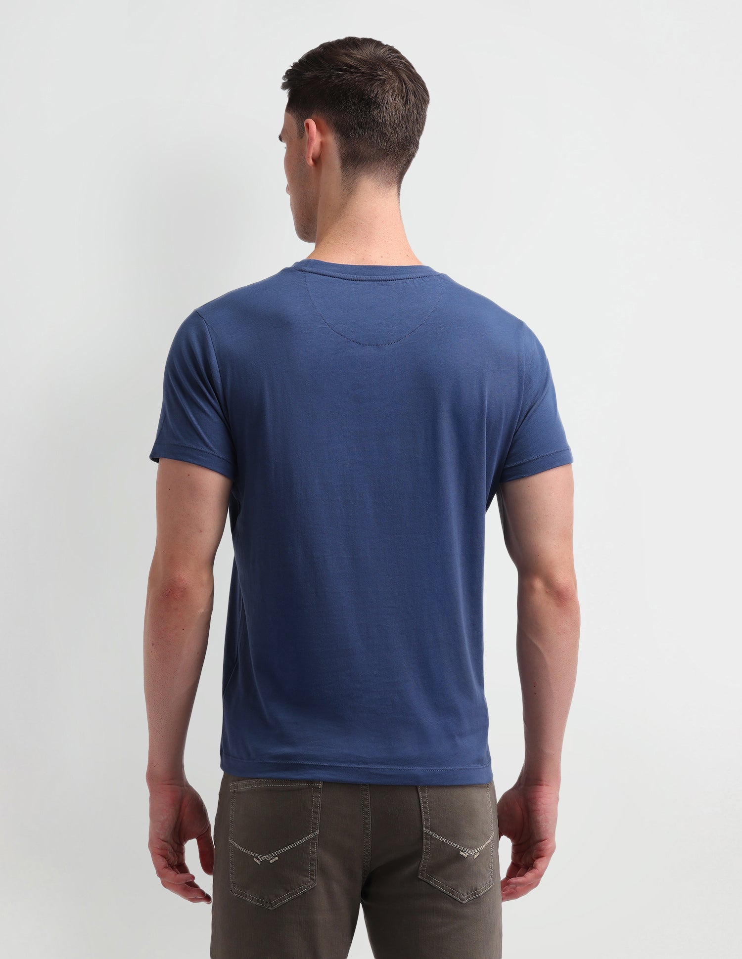 Graphic Printed Muscle Fit T-Shirt Cobalt Blue - U.S. Polo Assn. India | Large