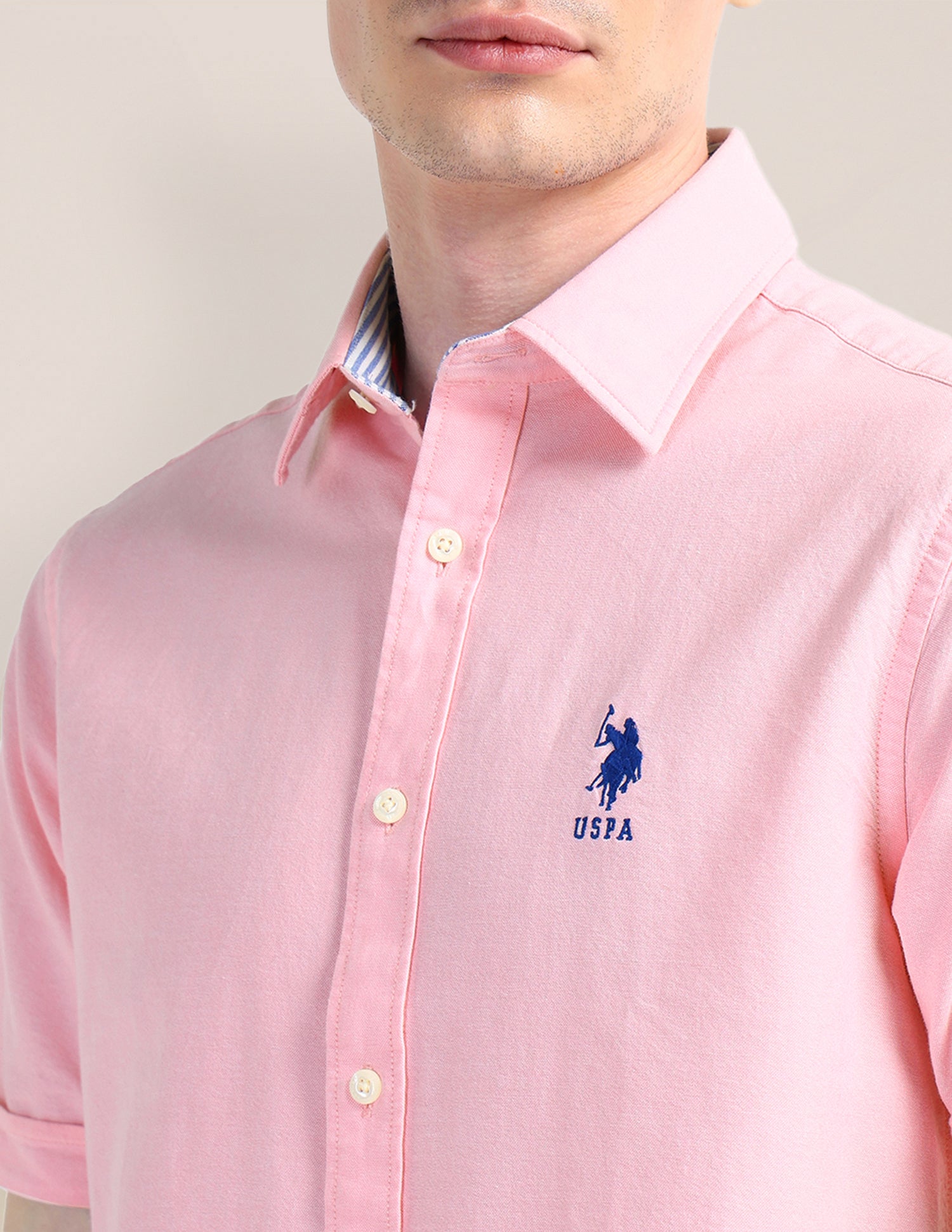 Solid Regular Fit Shirt Light-Pink - U.S. POLO ASSN. | Large