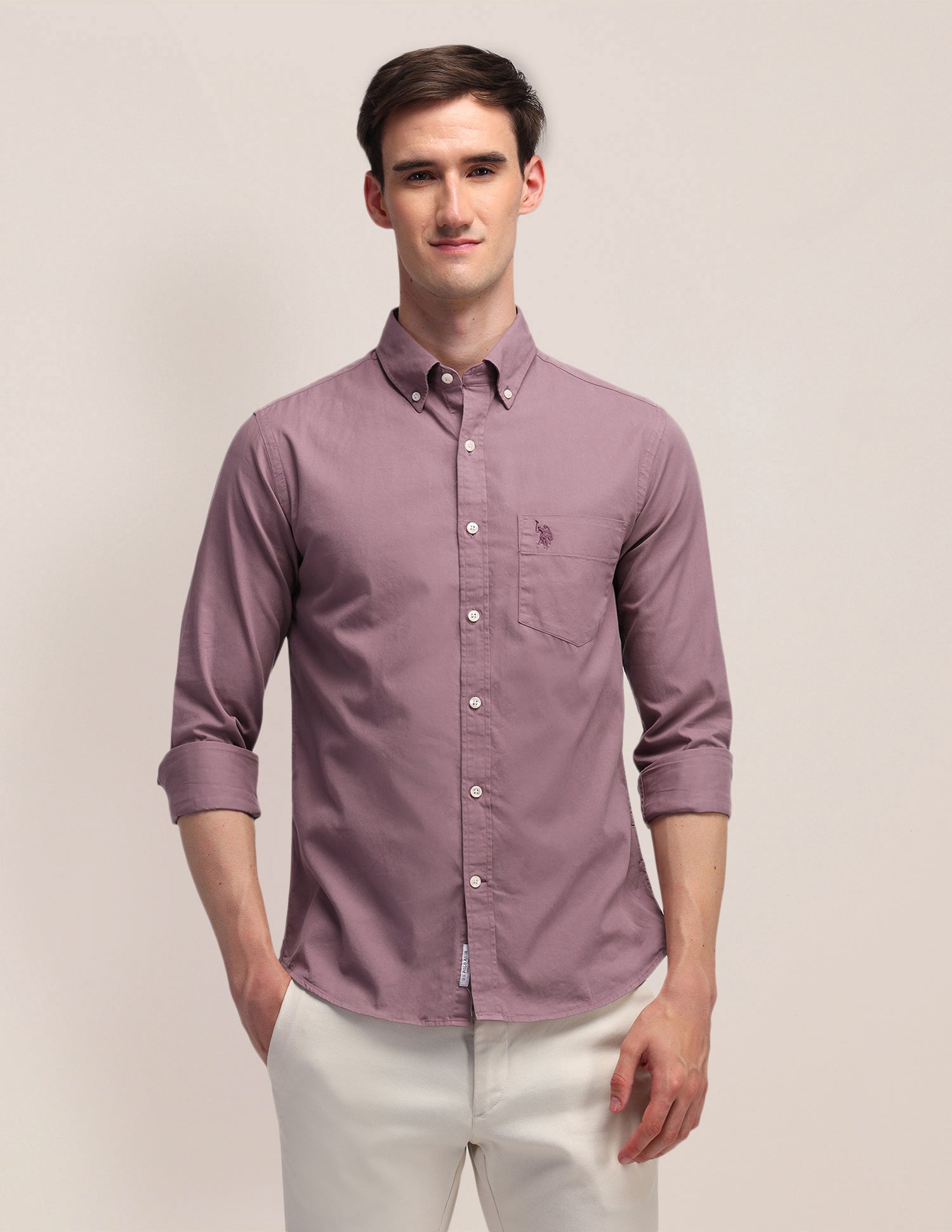 Tailored Fit Cotton Formal Shirt Pink - U.S. Polo Assn. India | Large