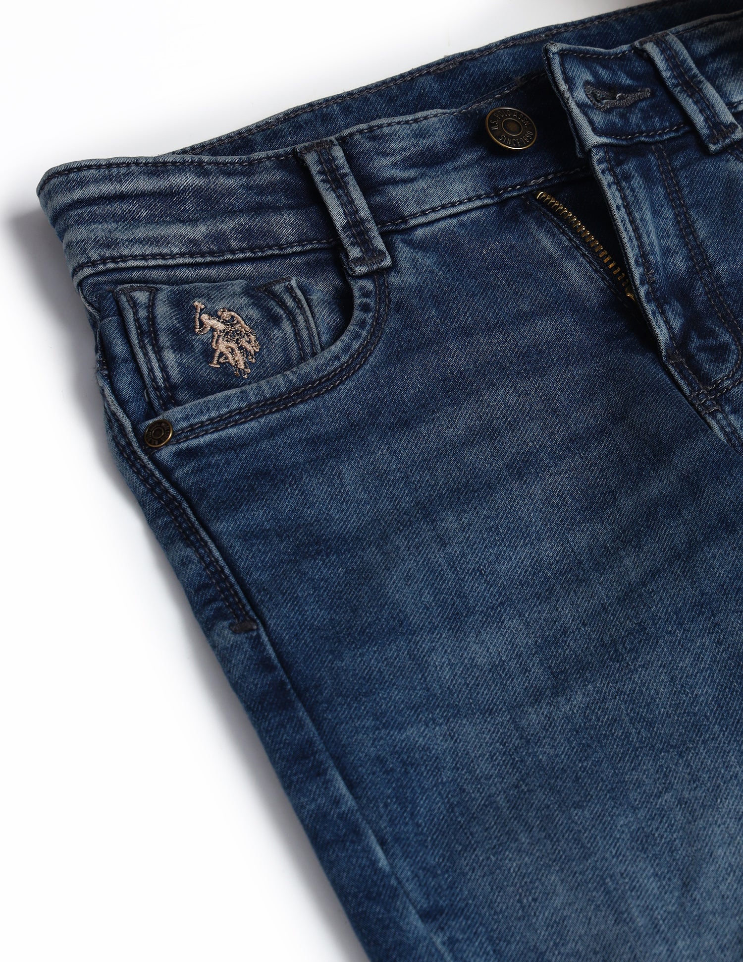 Boys Slim Fit Mid Rise Jeans Light-Blue - U.S. POLO ASSN. | Large