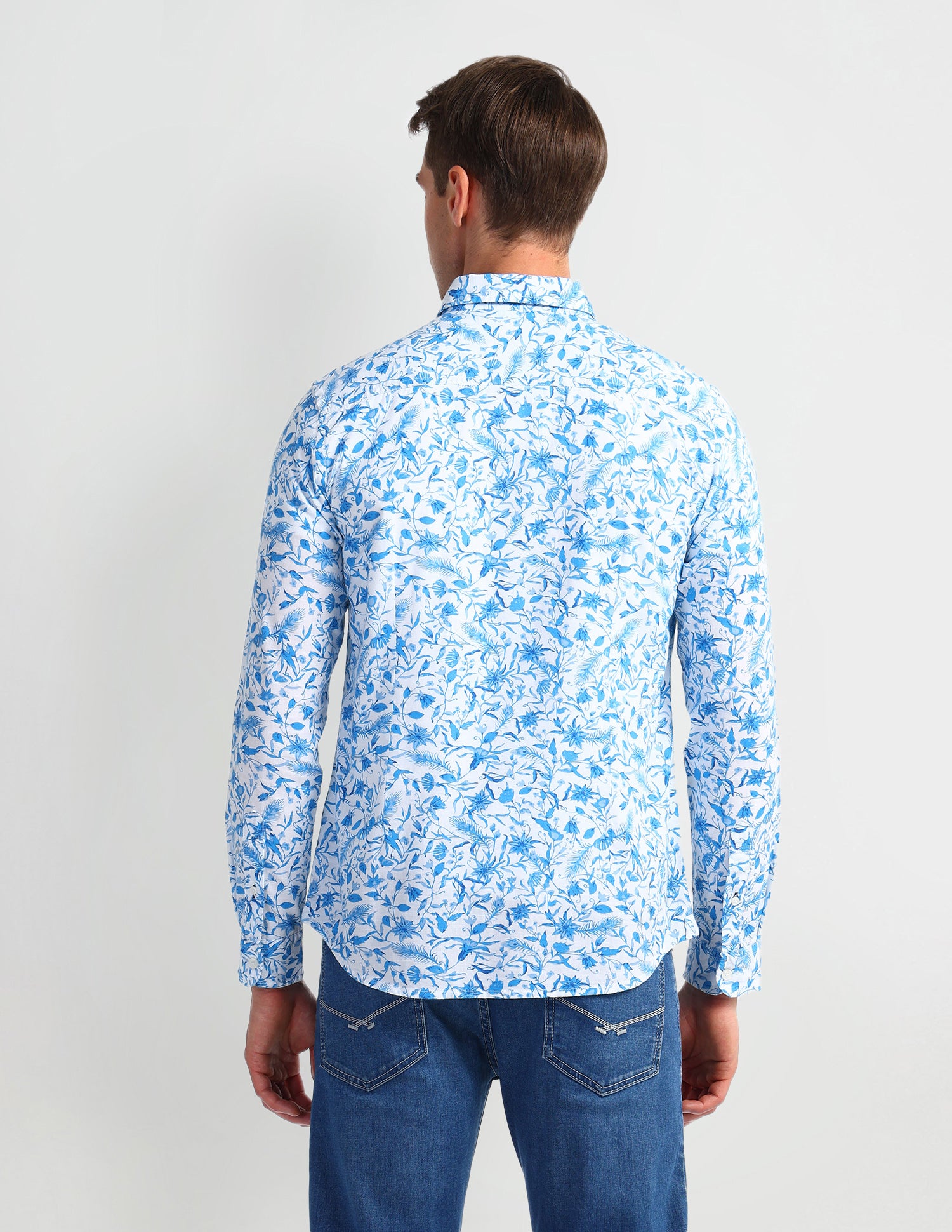 Floral Slim Fit Shirt Blue - U.S. Polo Assn. India | Large