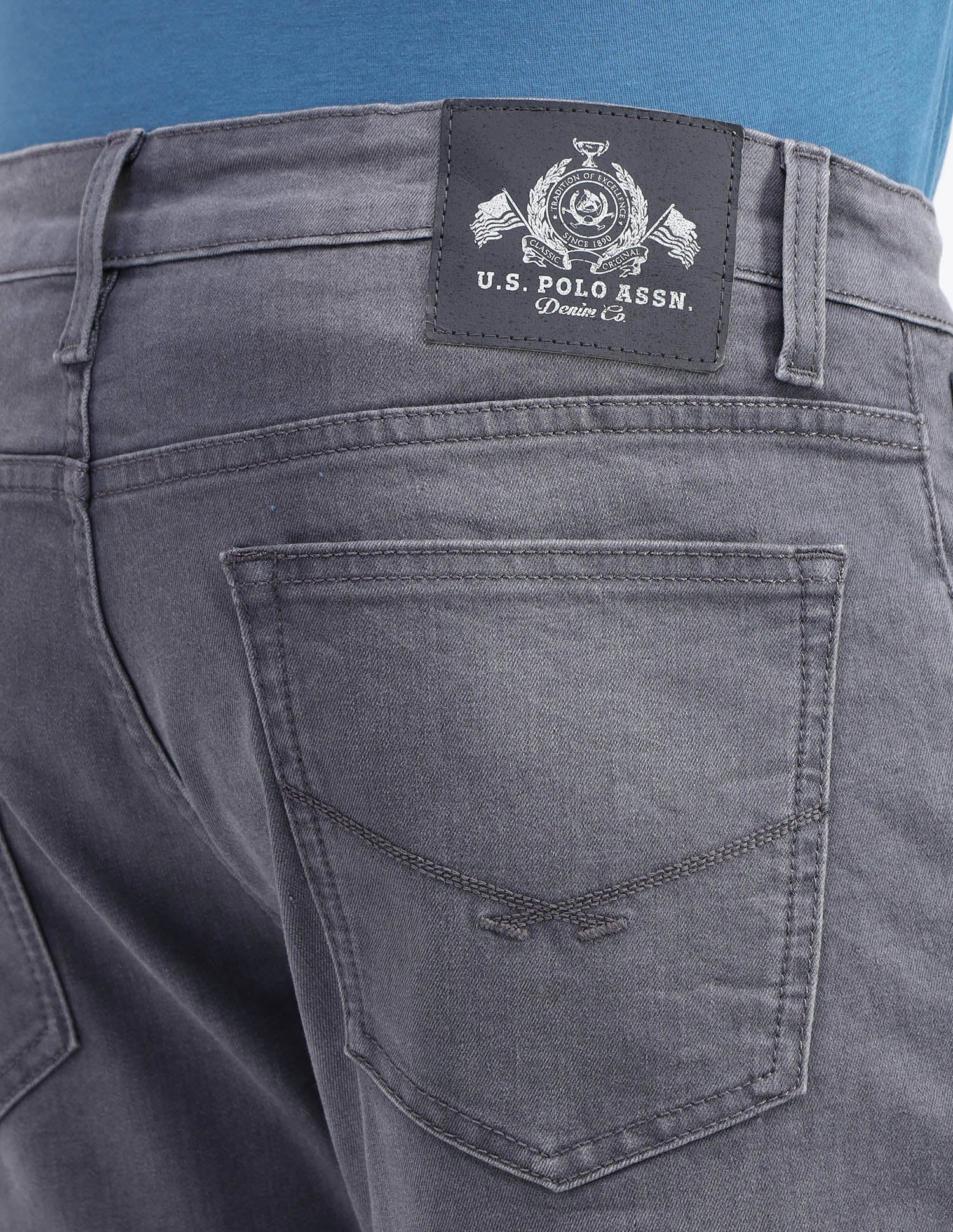 Brandon Slim Tapered Fit Grey Jeans Grey - U.S. Polo Assn. India | Large