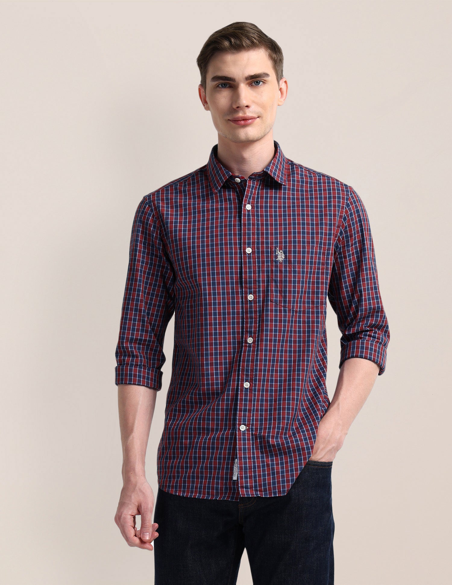 Buffalo Checked Regular Fit Shirt Red - U.S. Polo Assn. India | Large