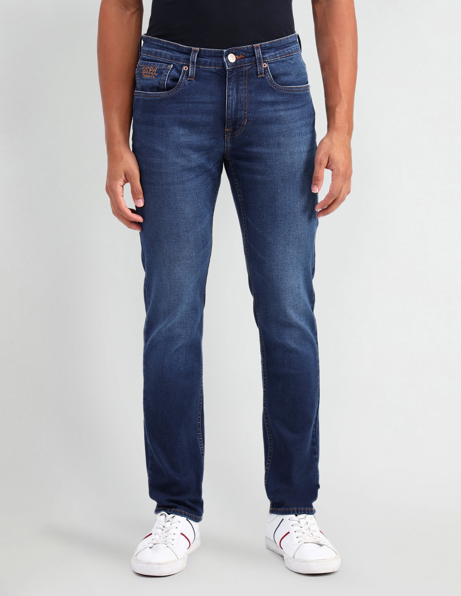 Brandon Slim Tapered Fit Blue Jeans Blue - U.S. Polo Assn. India | Large