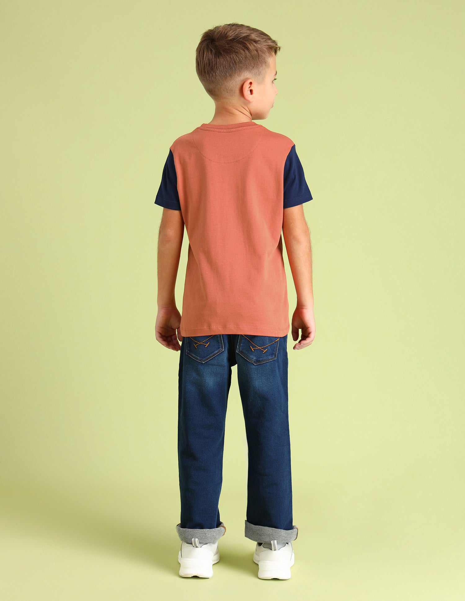 Boys Round Neck Graphic Printed T-Shirt Rust - U.S. POLO ASSN. | Large