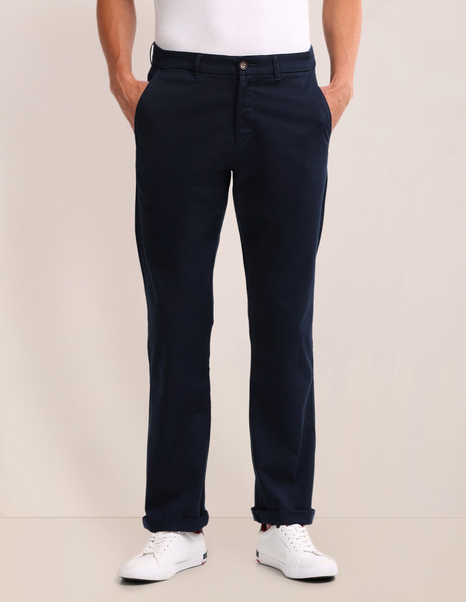 Riley Straight Fit Twill Trousers Navy - U.S. POLO ASSN. | Large