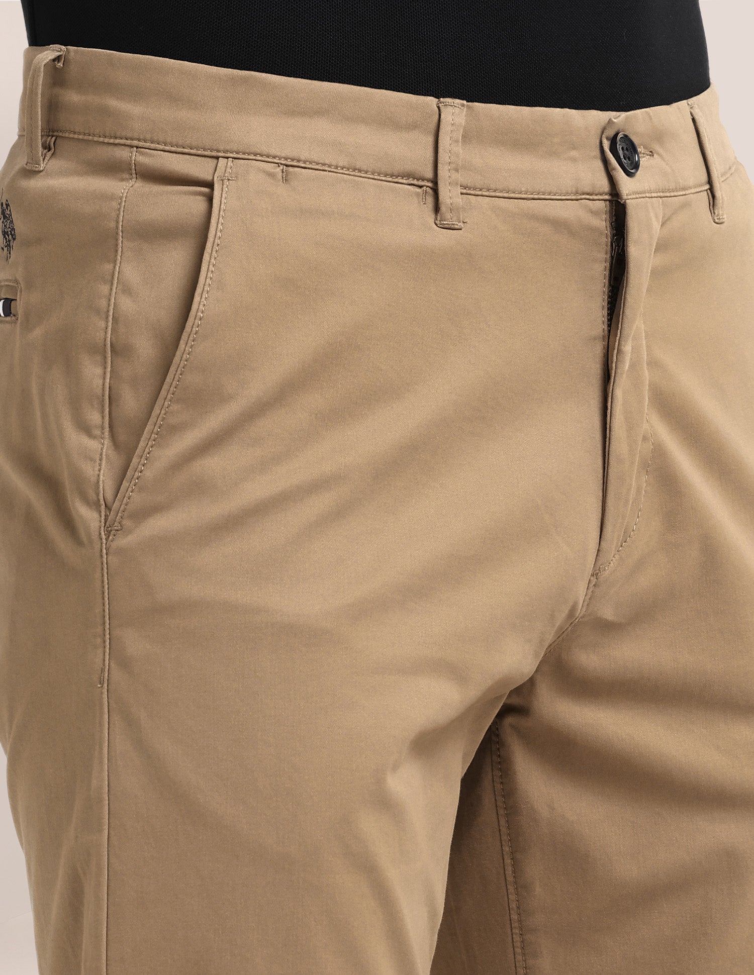 Riley Straight Fit Regular Trousers Khaki - U.S. POLO ASSN. | Large