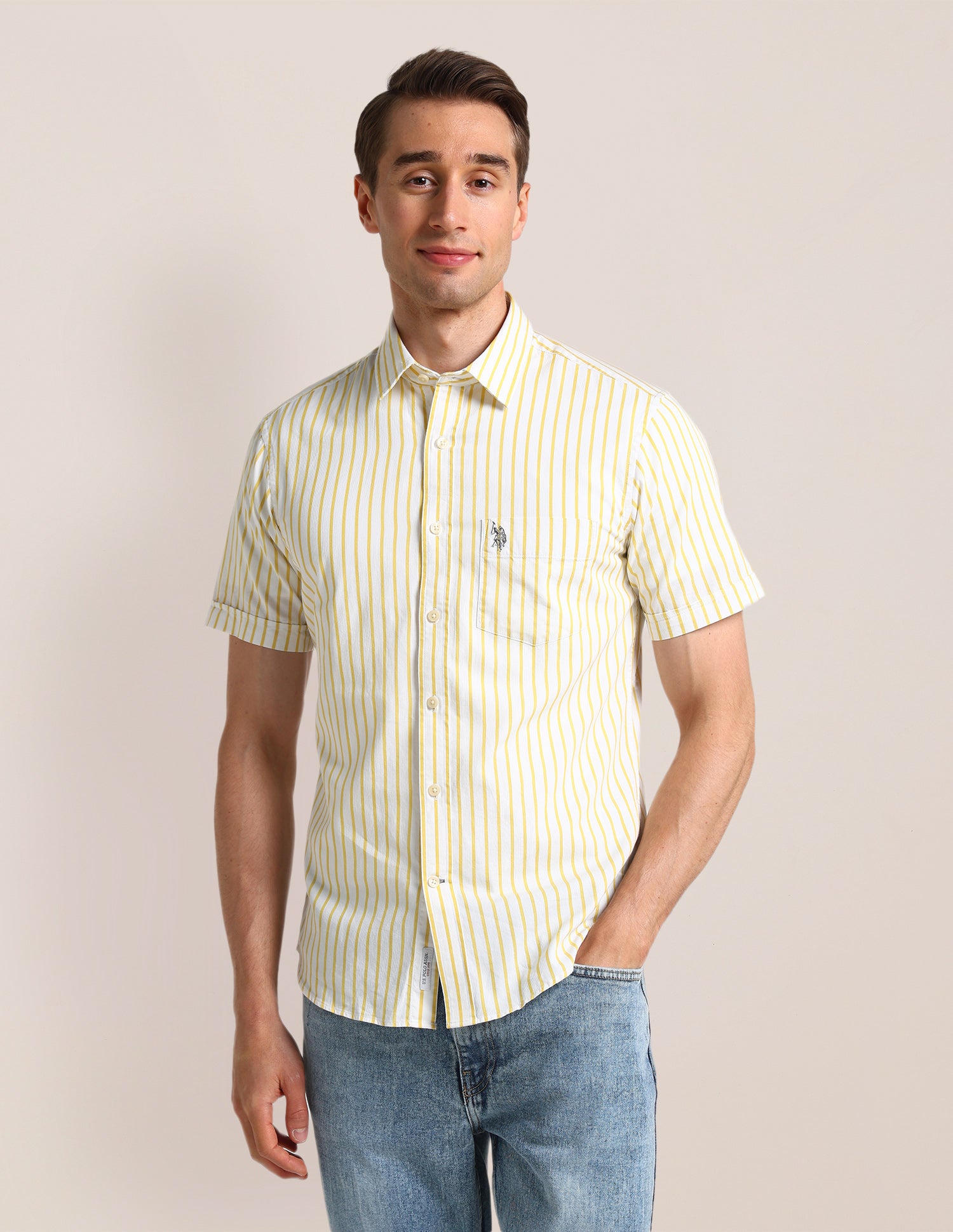 Regular Fit Vertical Striped Shirt