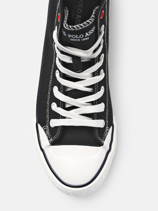 Men Vlair 2.0 Canvas Mid Top Casual Shoes Black - U.S. POLO ASSN. | Large
