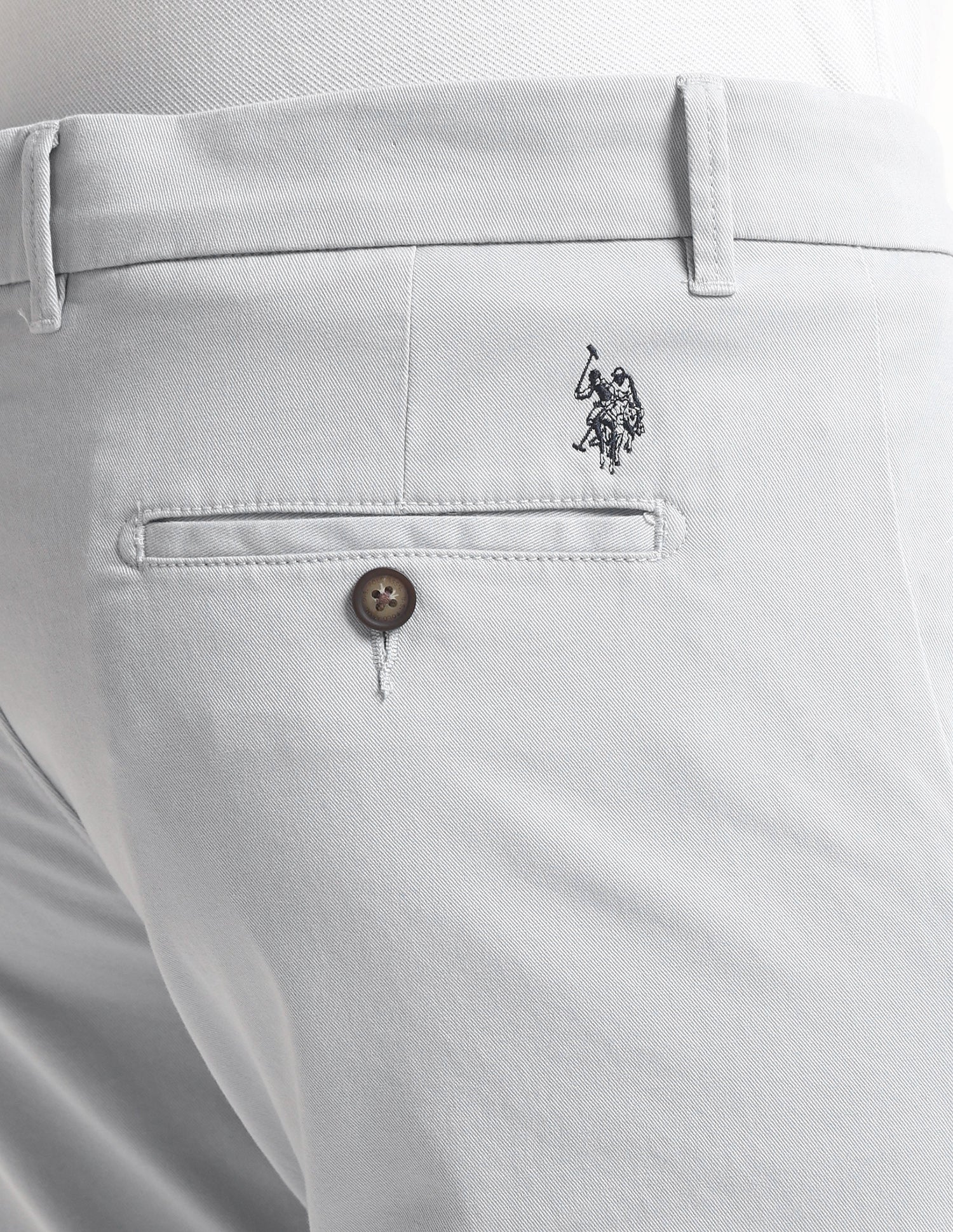 Denver Slim Fit Regular Trousers Light-Grey - U.S. POLO ASSN. | Large