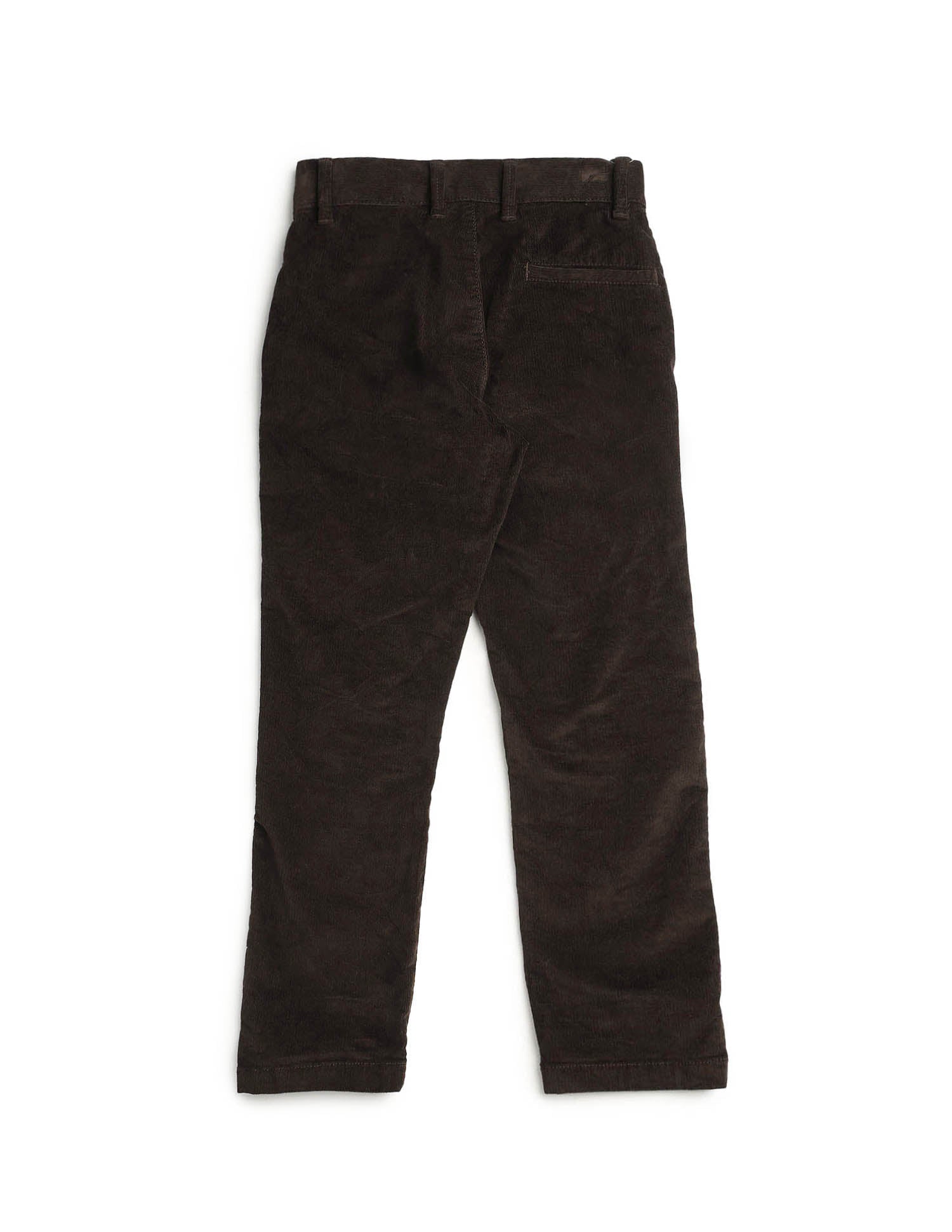 Boys Solid Slim Fit Trousers Dark Brown - U.S. POLO ASSN. | Large