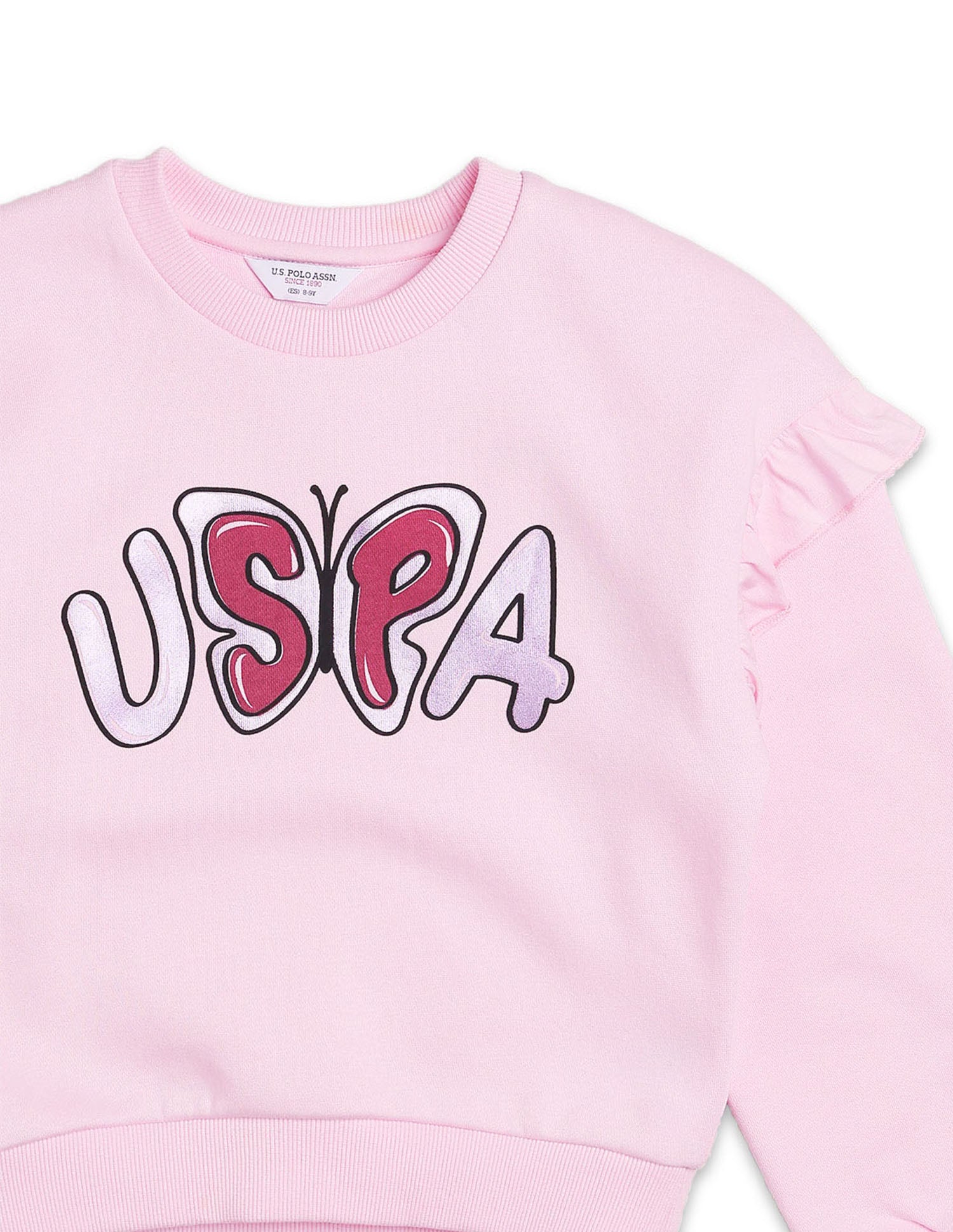 Brand Printed Regular Fit Sweatshirt Light Pink - U.S. POLO ASSN. | Large