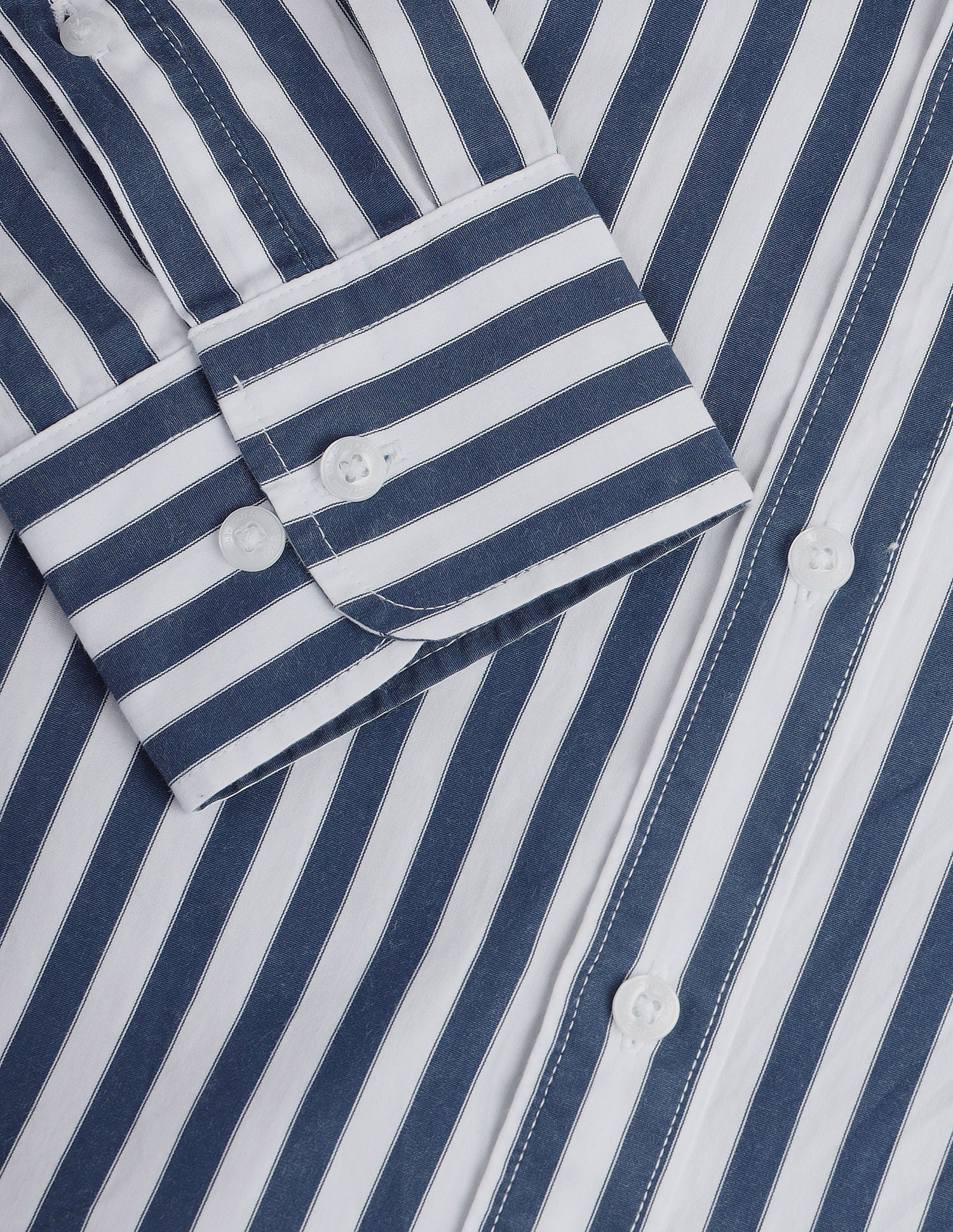Pure Cotton Stripes Shirt Blue - U.S. Polo Assn. India | Large