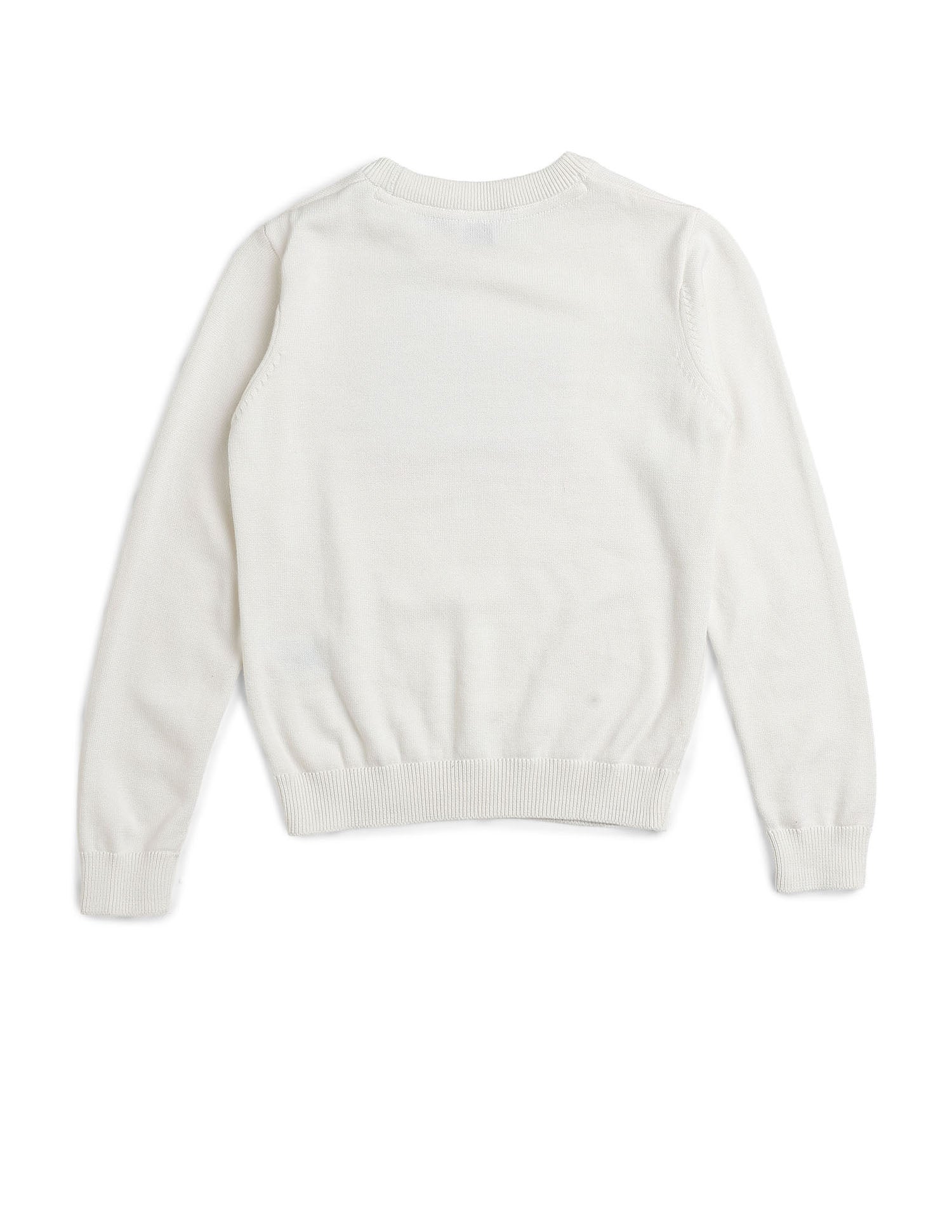 Girls Flip Sequin Sweater White - U.S. POLO ASSN. | Large