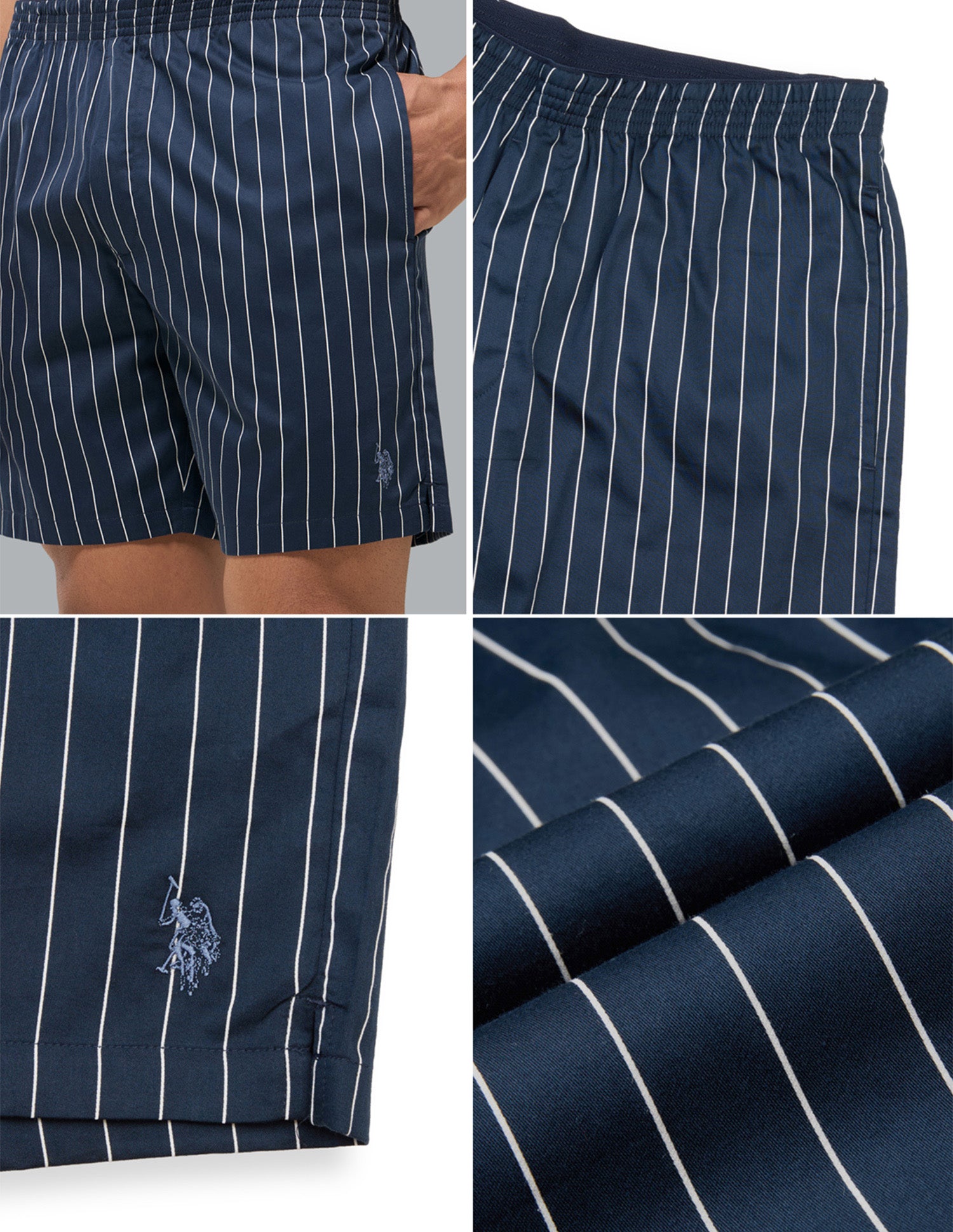 Printed Mid Rise OEX22 Boxer Shorts Navy - U.S. Polo Assn. India | Large