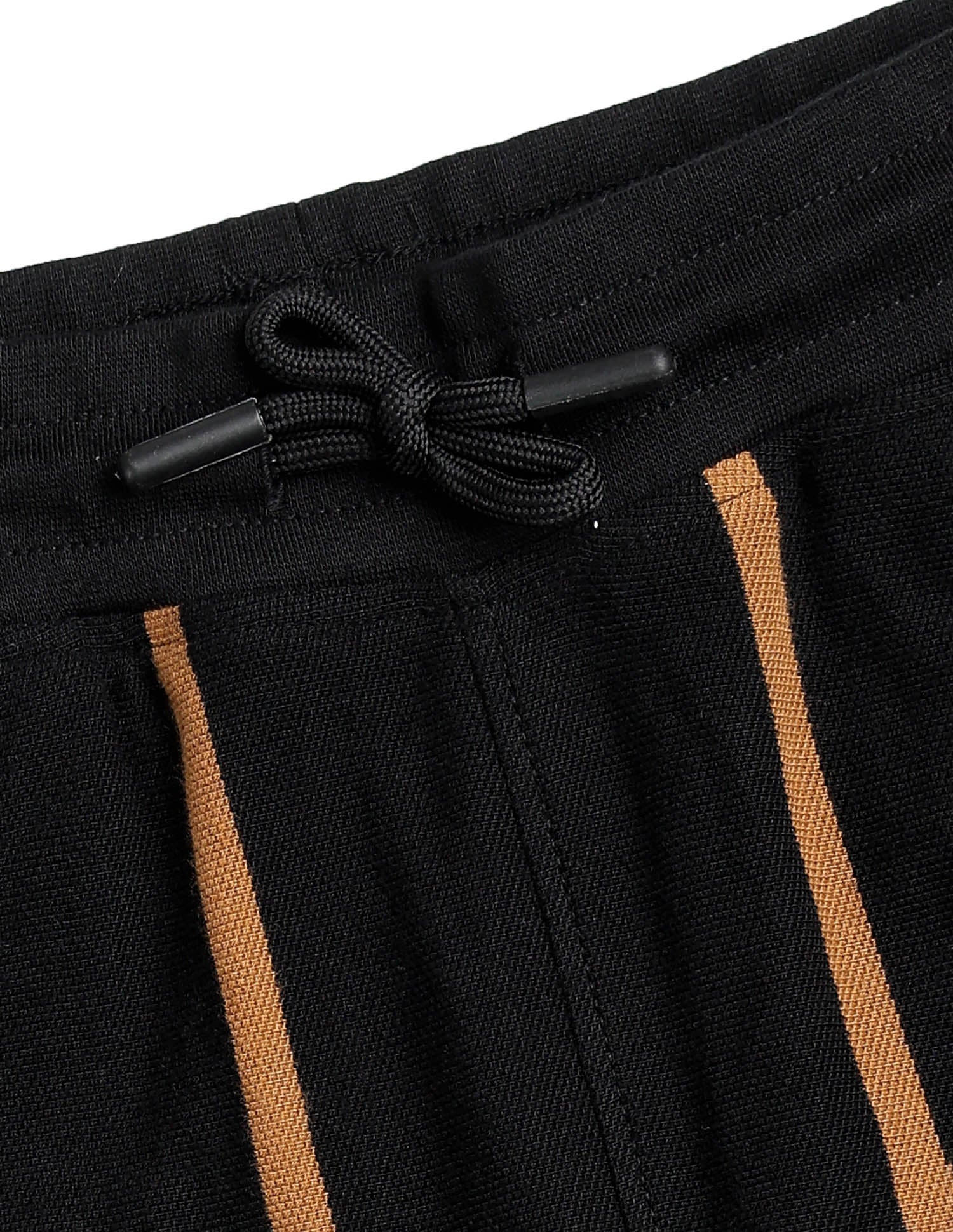 Boys Vertical Striped Pure Cotton Shorts Black - U.S. POLO ASSN. | Large