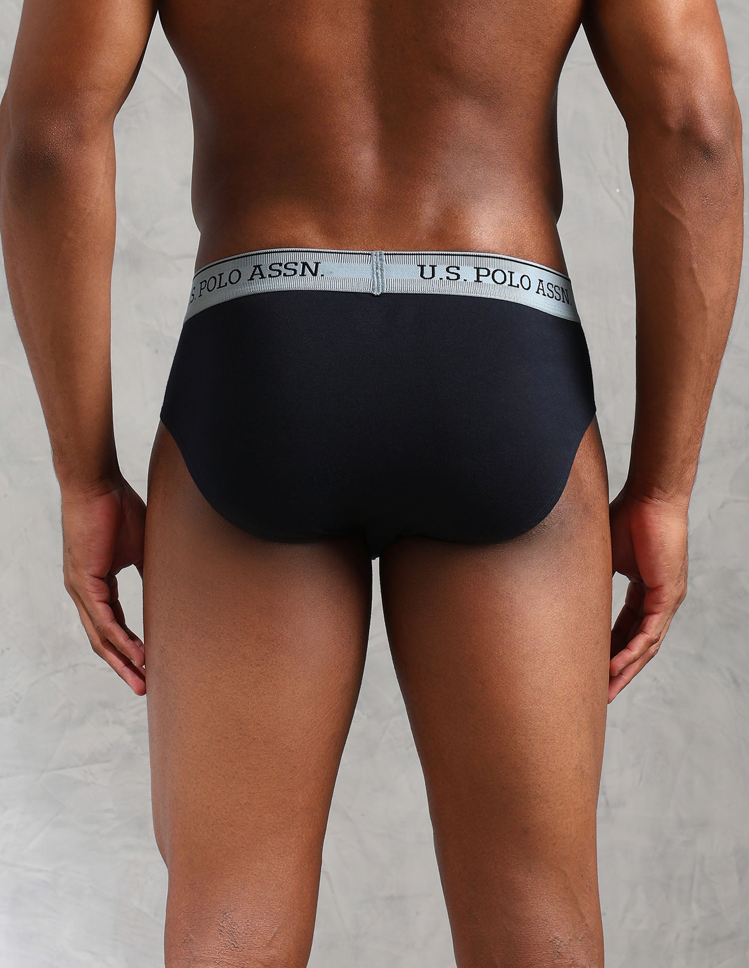 Solid Low Rise OEB15 Briefs - Pack Of 3 Black, Oatmeal and Navy - U.S. POLO ASSN. | Large