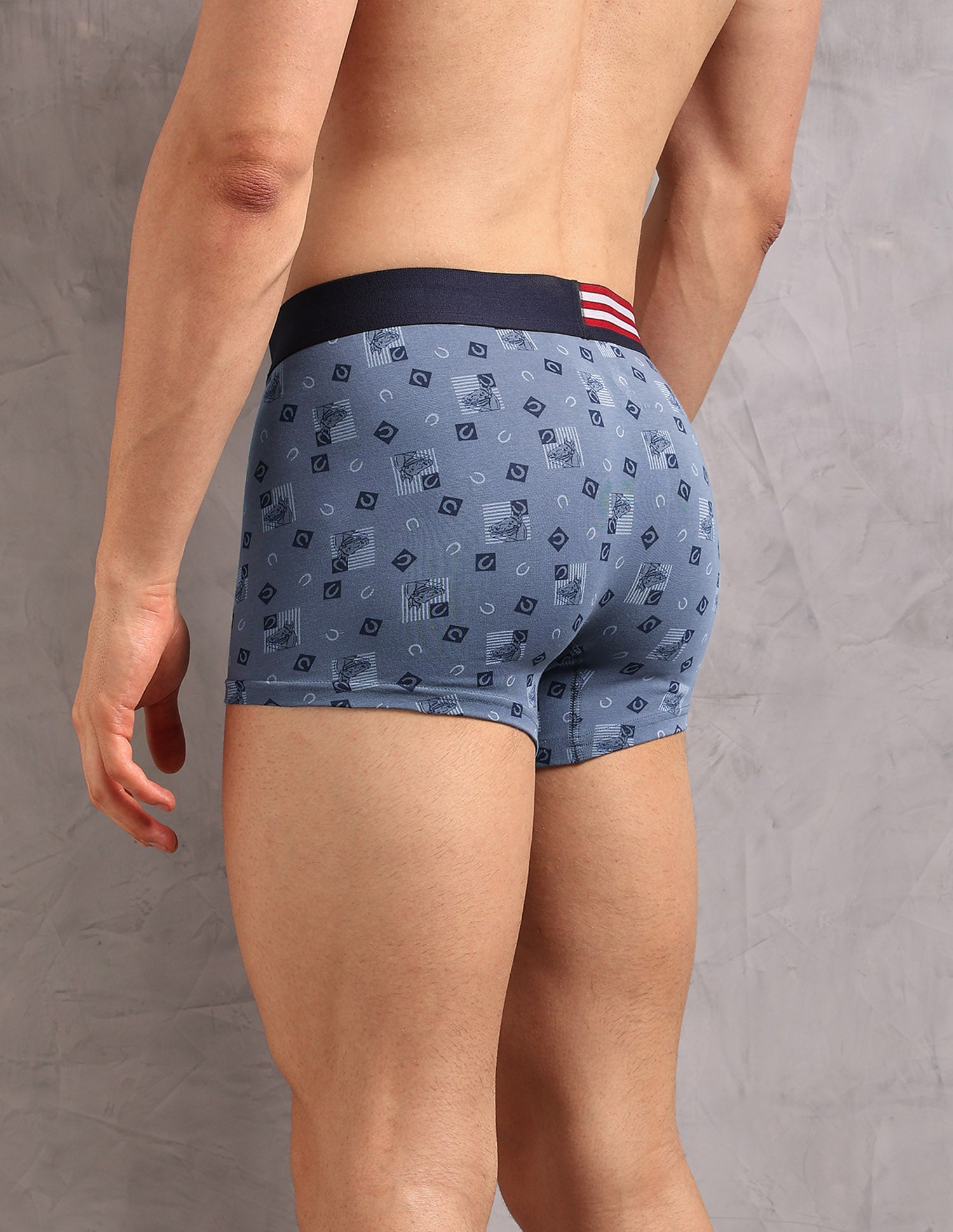 Printed Low Rise OET20 Trunks - Pack Of 3 Burning Sea, Ivory and Uspa Black - U.S. Polo Assn. India | Large