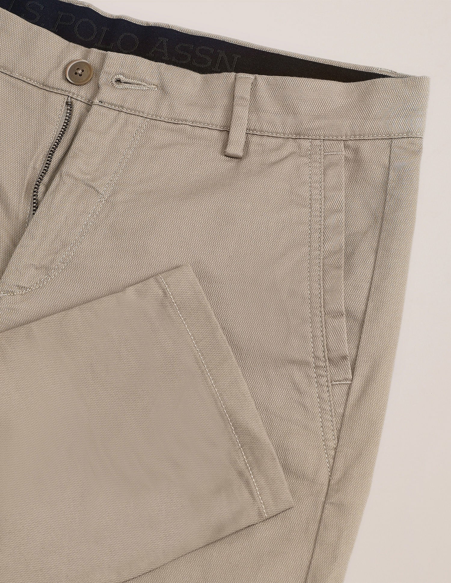 Austin Fit Solid Trousers Beige - U.S. POLO ASSN. | Large