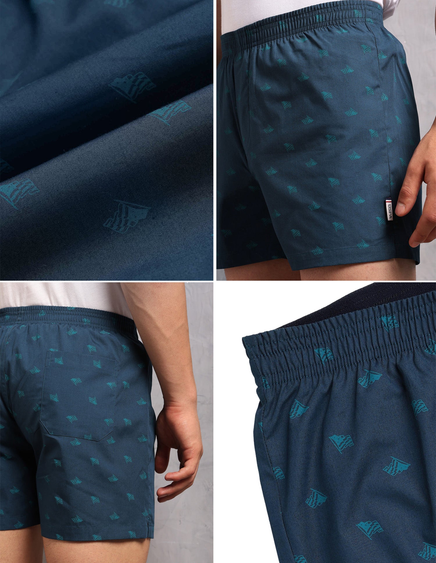 Printed Cotton OEX12 Boxers - Pack Of 1 Navy - U.S. Polo Assn. India | Large