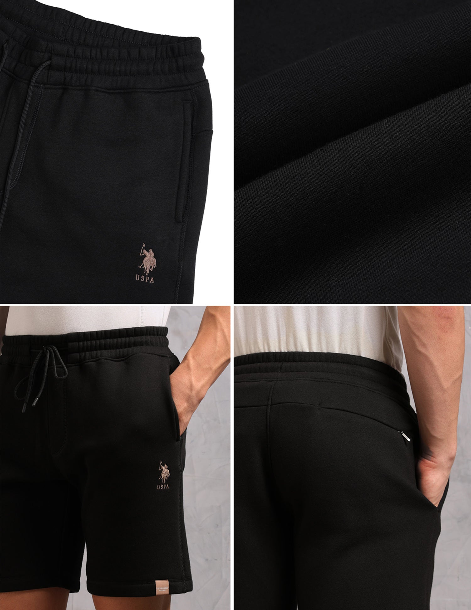Cotton Terry OES10 Lounge Shorts - Pack Of 1 Black - U.S. POLO ASSN. | Large