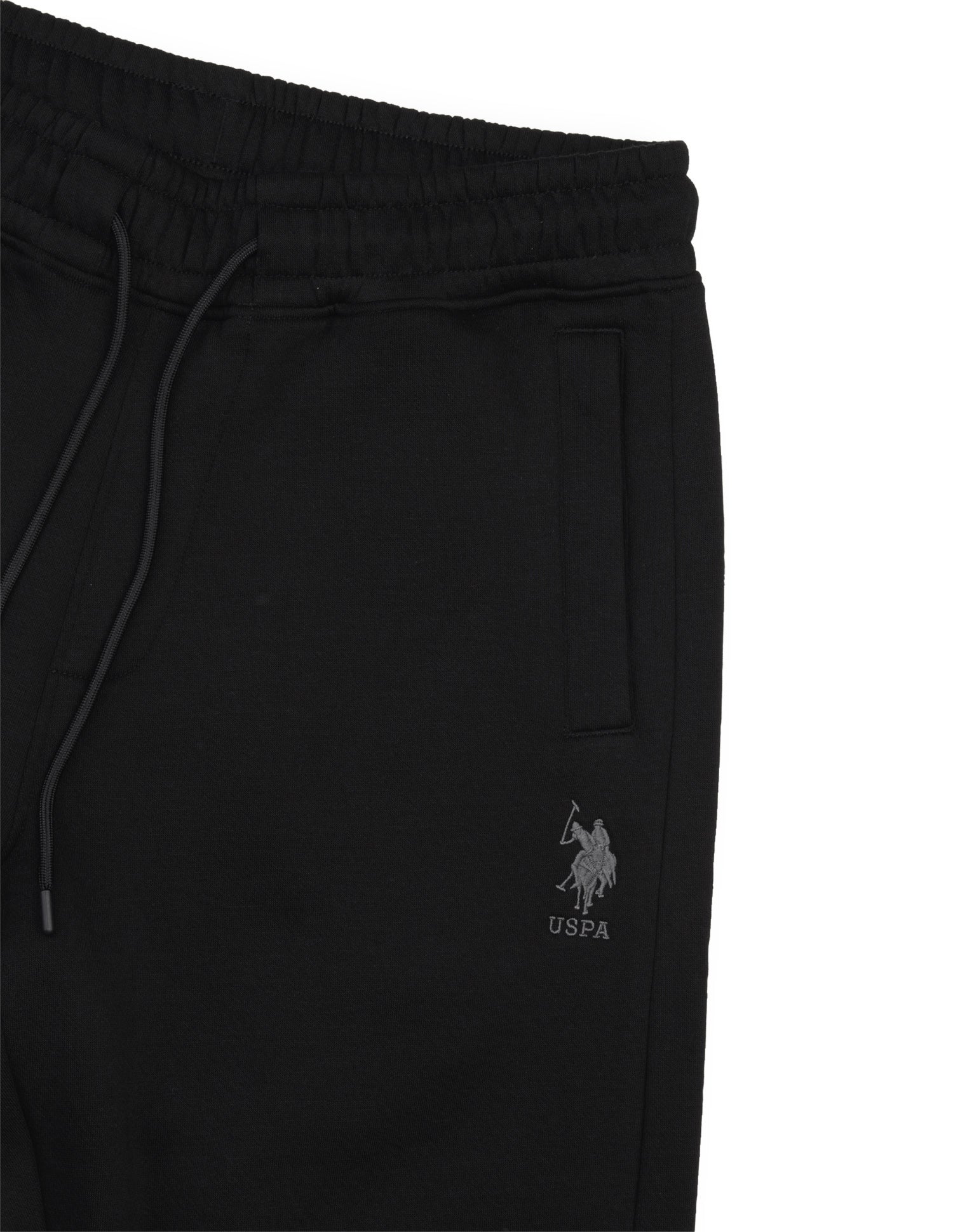Cotton Fleece Relaxed Fit LR007 Track Pants Black - U.S. Polo Assn. India | Large