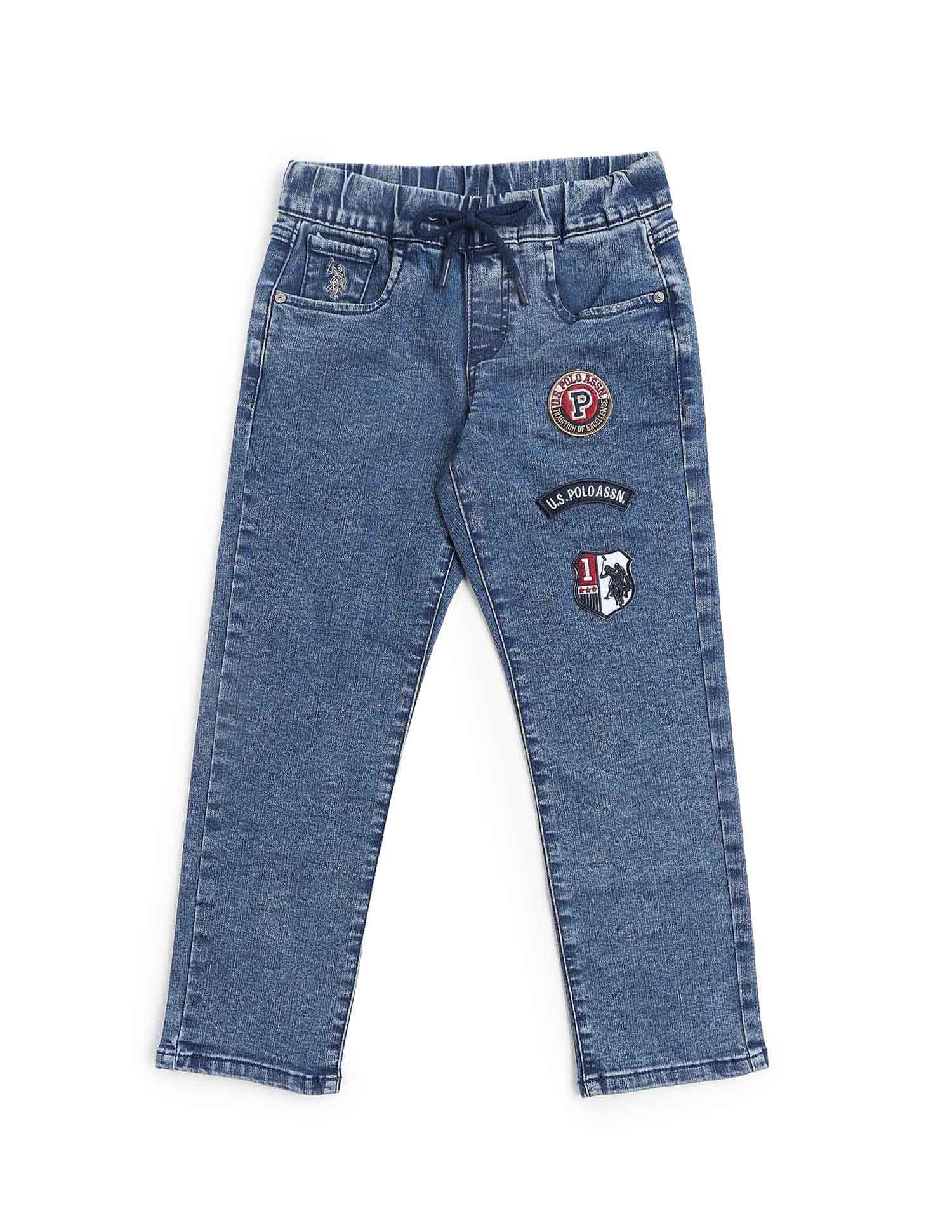 Boys Stone Washed Relaxed Fit Jeans Blue - U.S. POLO ASSN. | Large