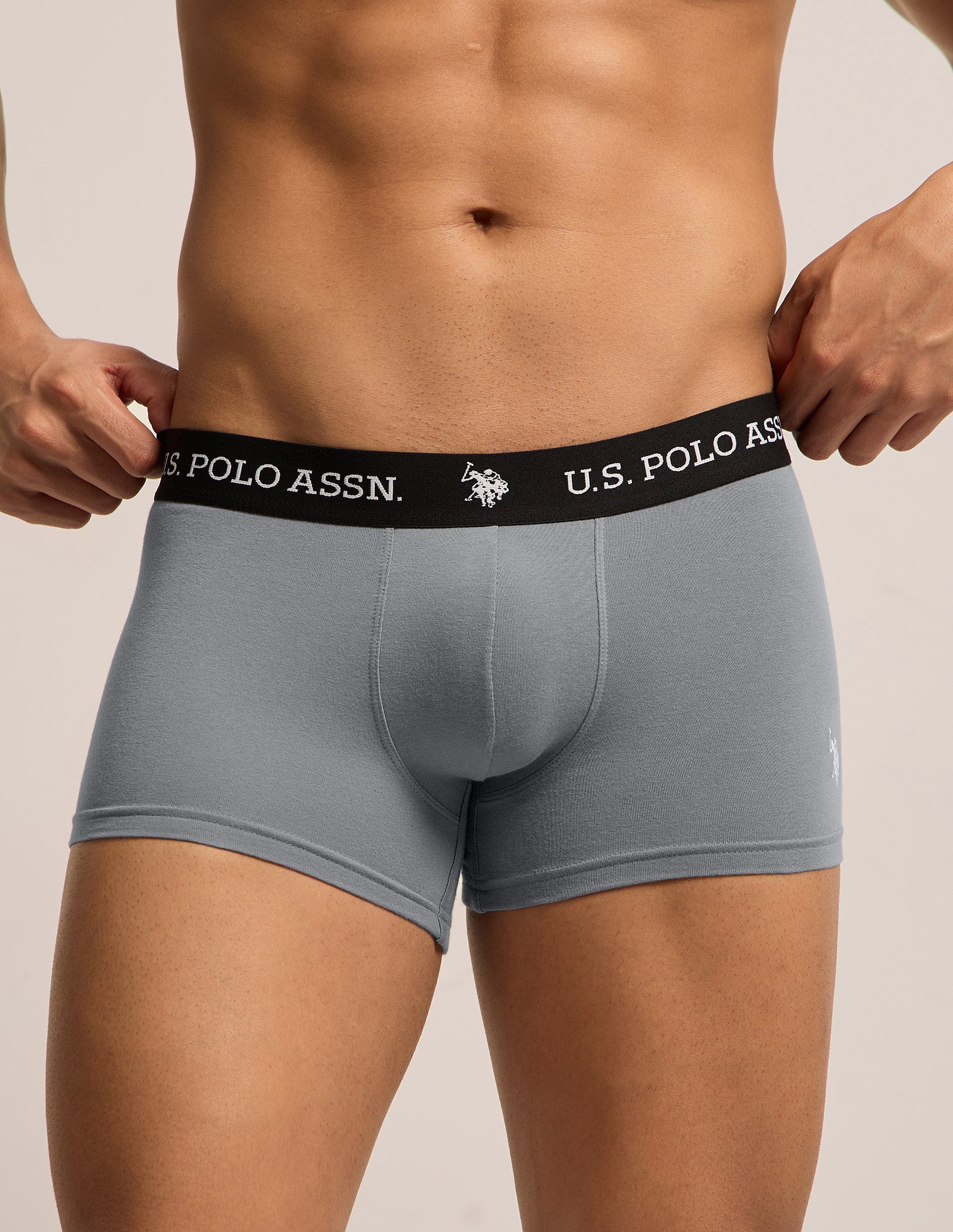 All Day Breathable OET26 Trunks - Pack of 3 Grey|Black|Grey - U.S. Polo Assn. India | Large