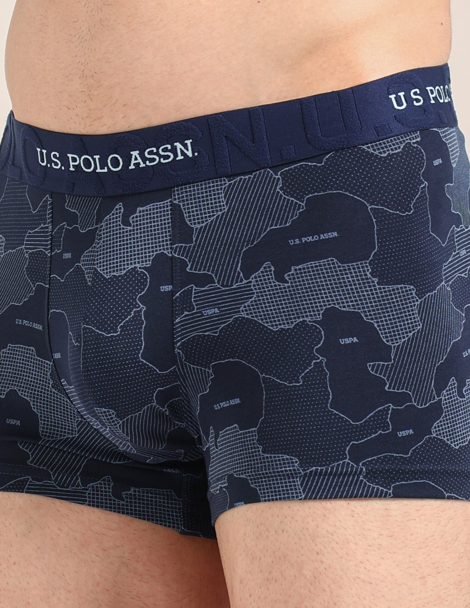 Printed Cotton Stretch Essential OET23 Trunk - Pack Of 2 Oceana/Bracken - U.S. Polo Assn. India | Large