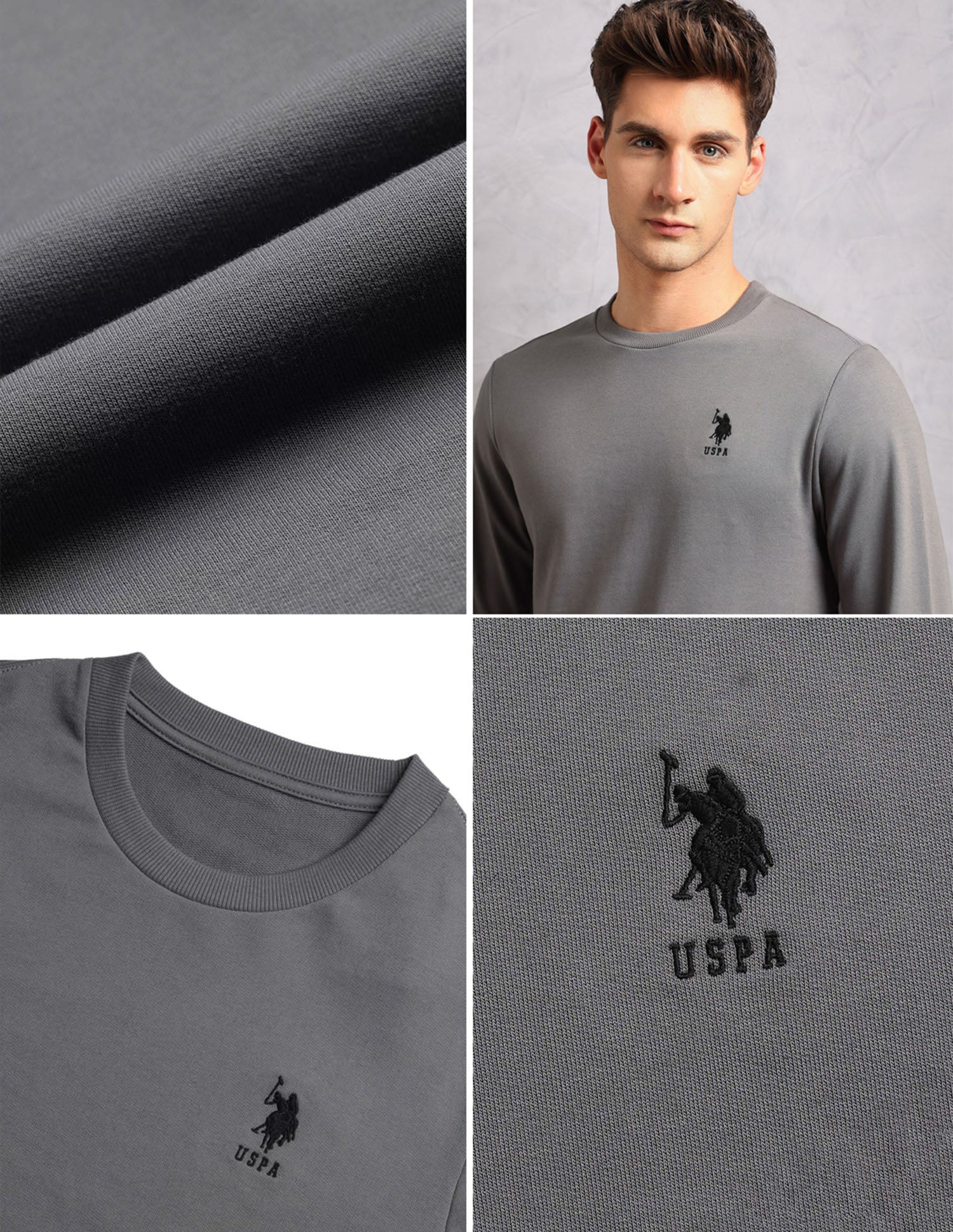Comfort Fit Solid OEE14 Lounge T-Shirt - Pack Of 1 Grey - U.S. POLO ASSN. | Large