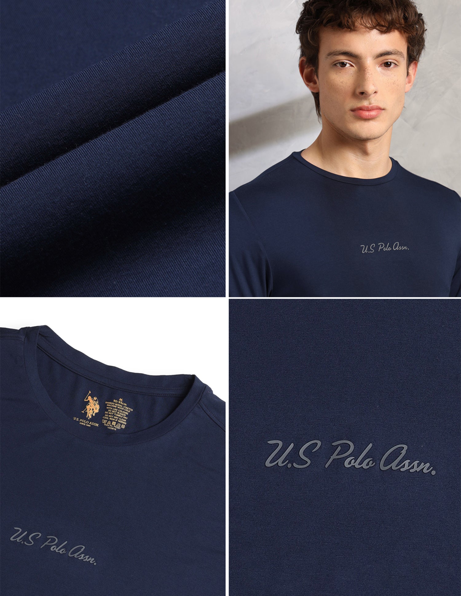 Round Neck Comfort Fit PE007-PL Lounge T-Shirt - Pack Of 1 Pageant Blue - U.S. Polo Assn. India | Large