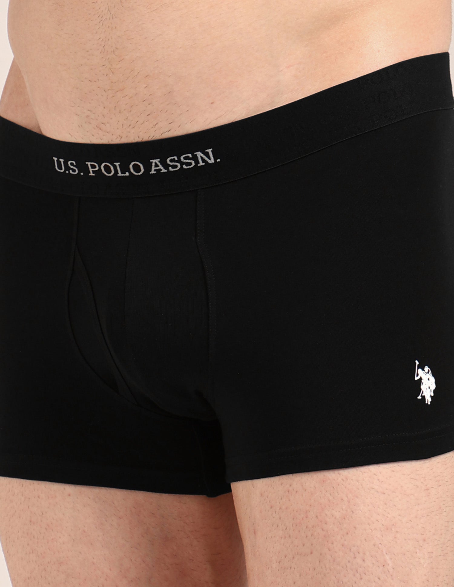 Cotton Stretch Antimicrobial OET21 Trunk - Pack Of 2 Black/Stromy Weather - U.S. Polo Assn. India | Large