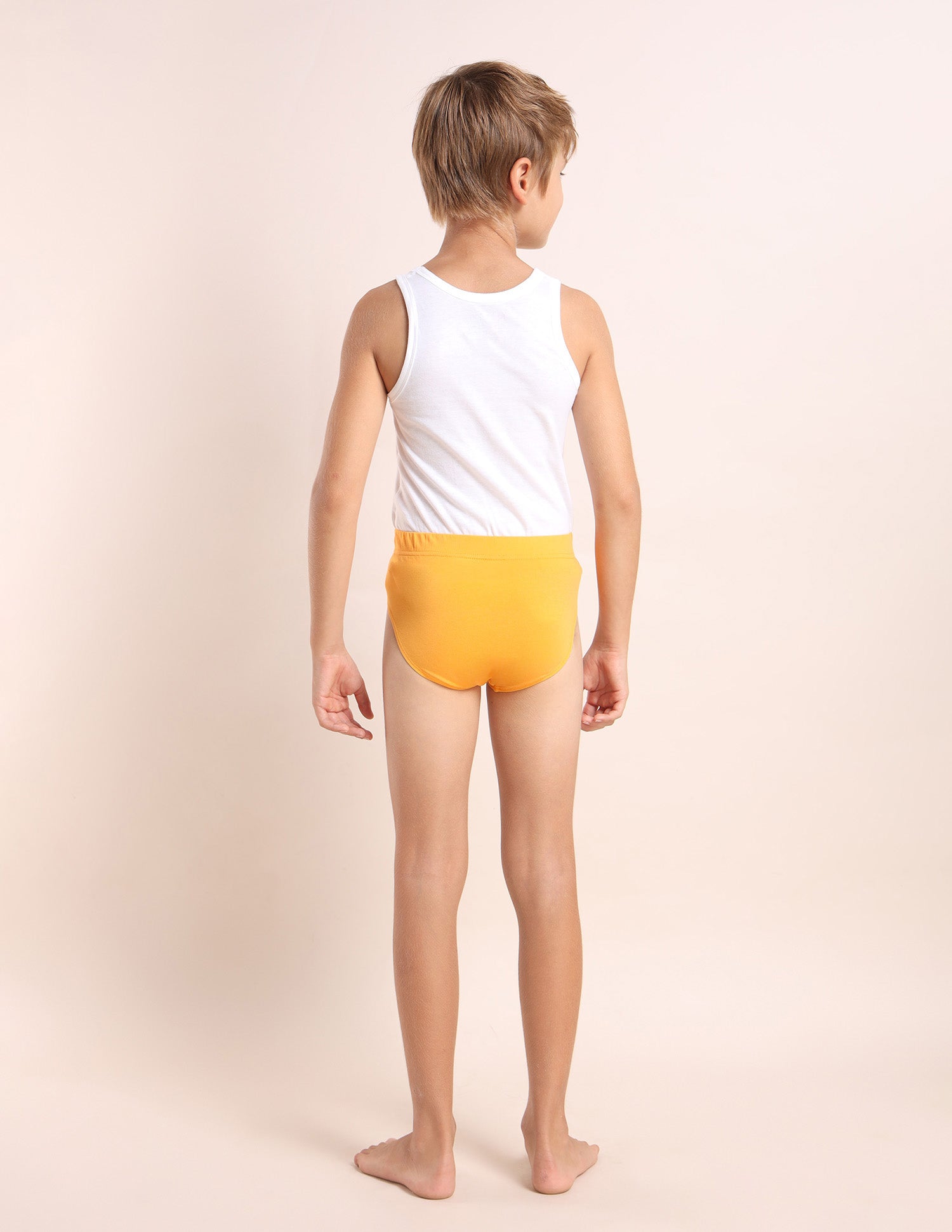 Boys Cotton Spandex Solid Briefs - Pack Of 3 Orange, Purple and Yellow - U.S. POLO ASSN. | Large