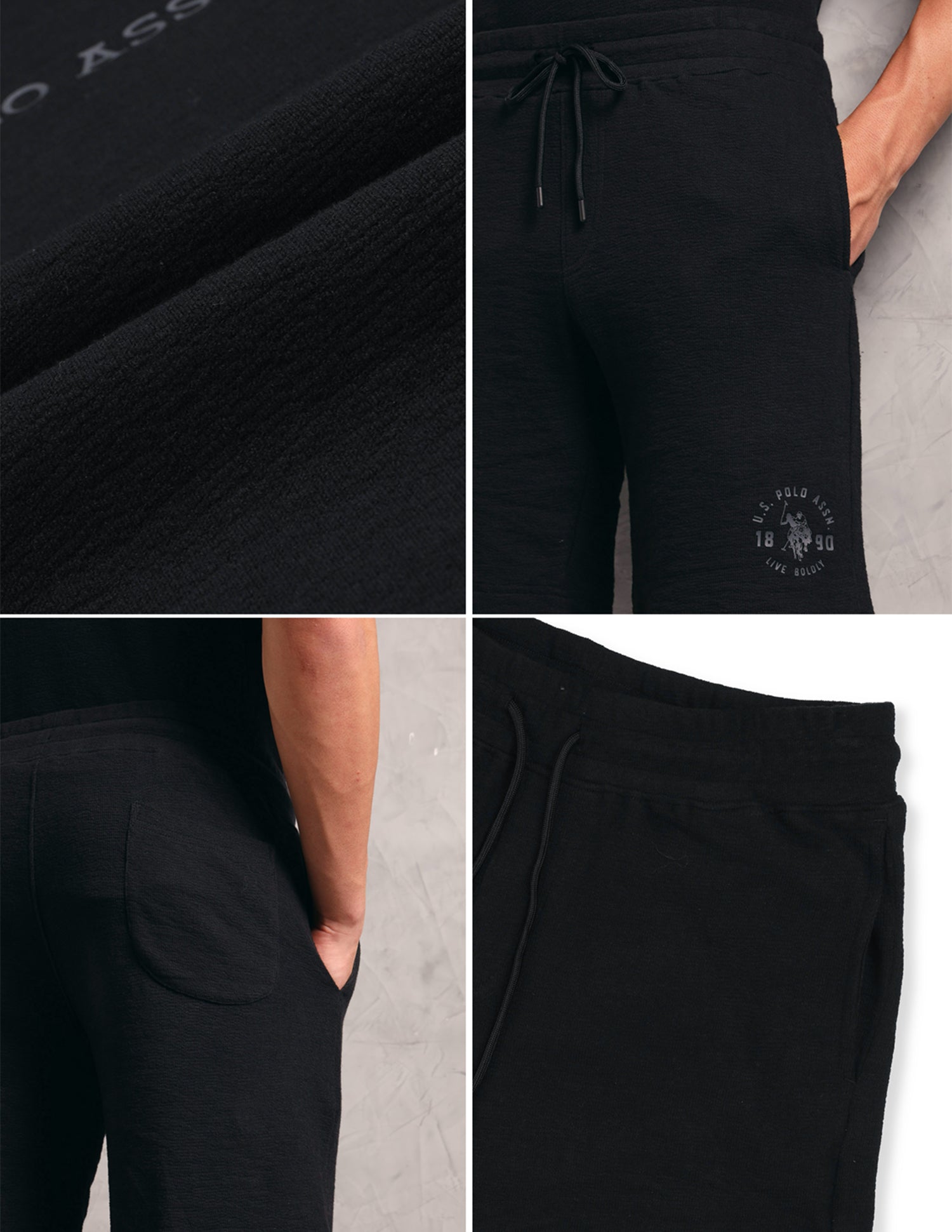 Breathable Regular Fit PS002 Lounge Shorts - Pack Of 1 Black - U.S. POLO ASSN. | Large