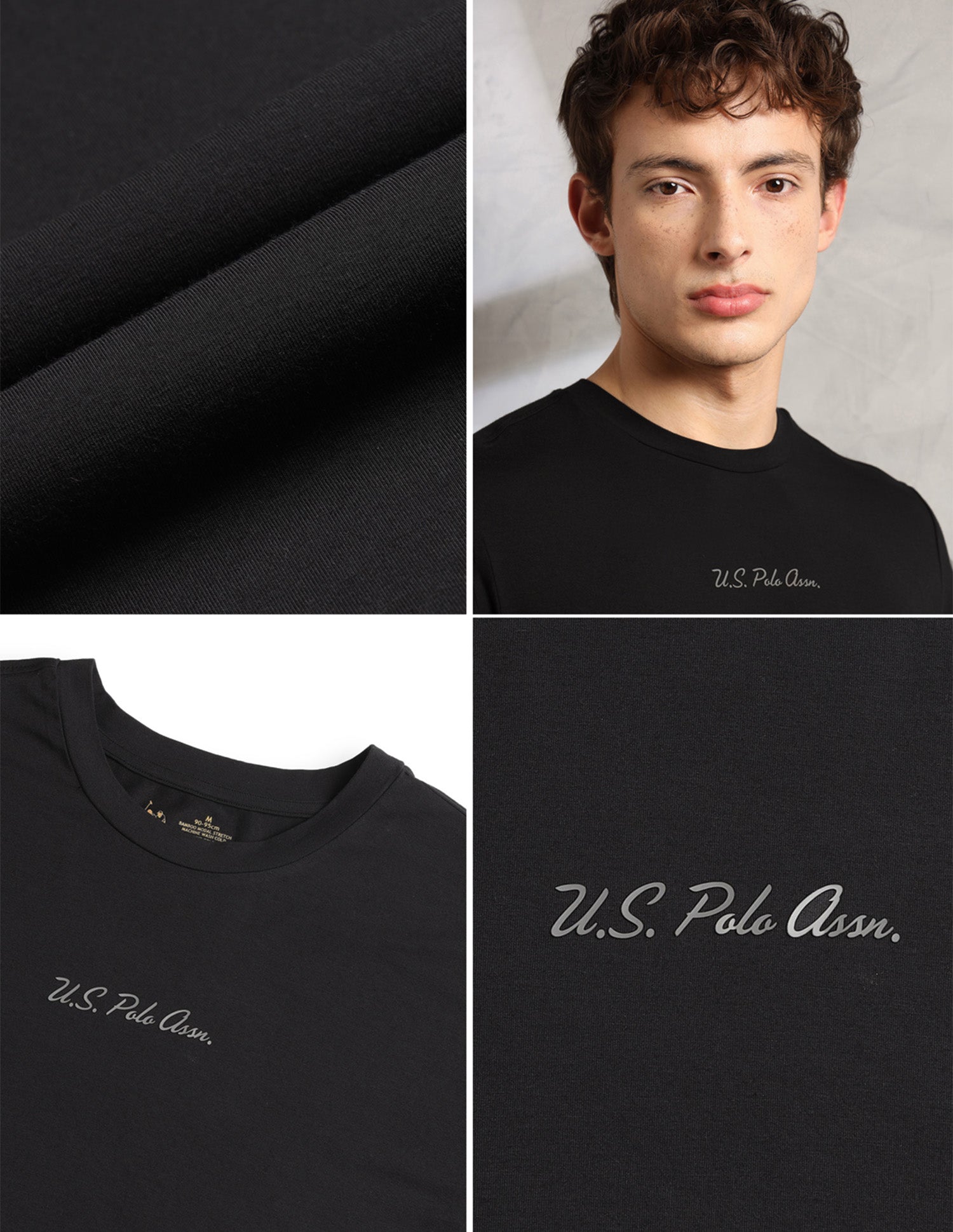 Round Neck Comfort Fit PE007-PL Lounge T-Shirt - Pack Of 1 Black - U.S. Polo Assn. India | Large