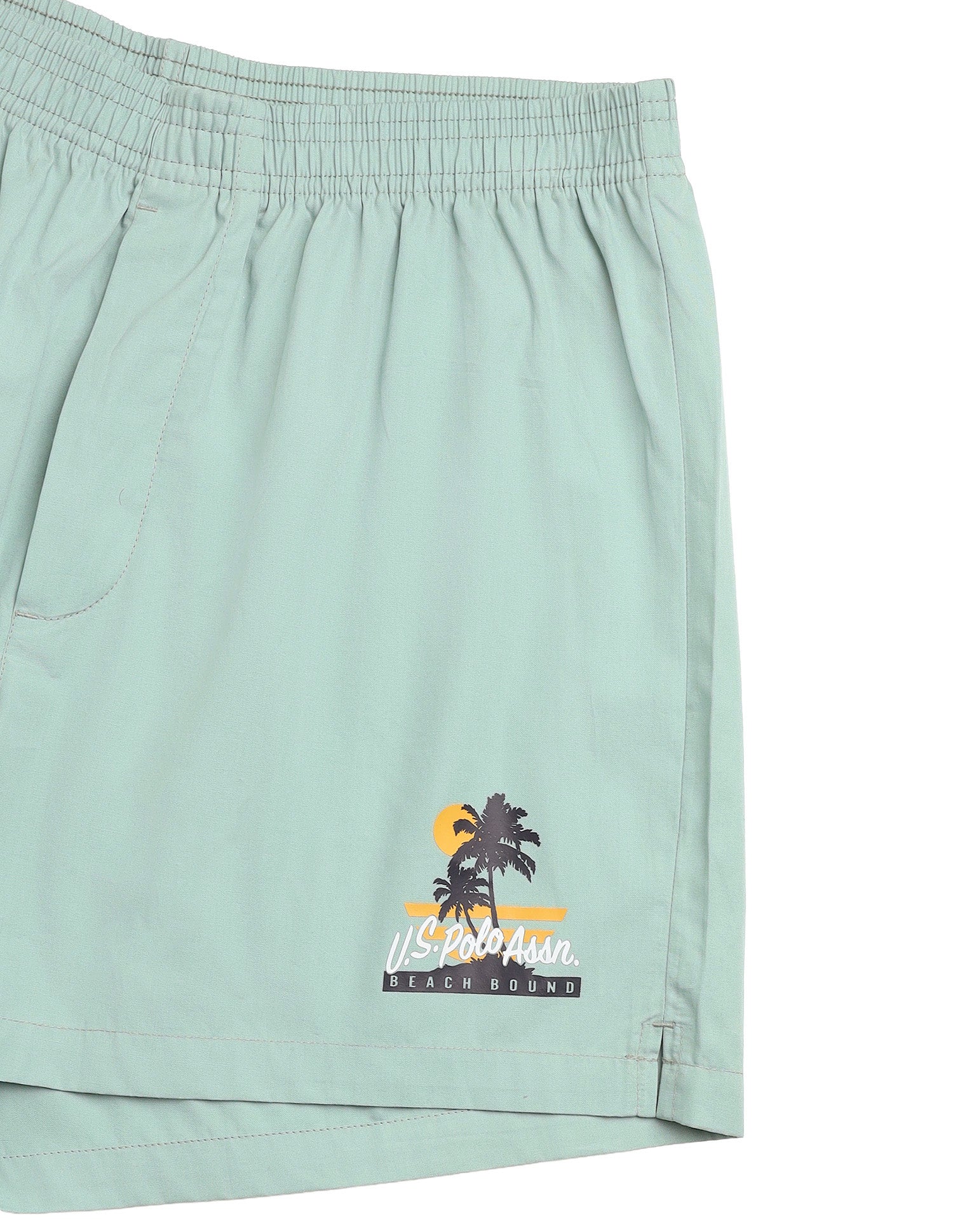 Pure Cotton Mid Rise OEX14 Boxers - Pack Of 1 Granite Green - U.S. Polo Assn. India | Large