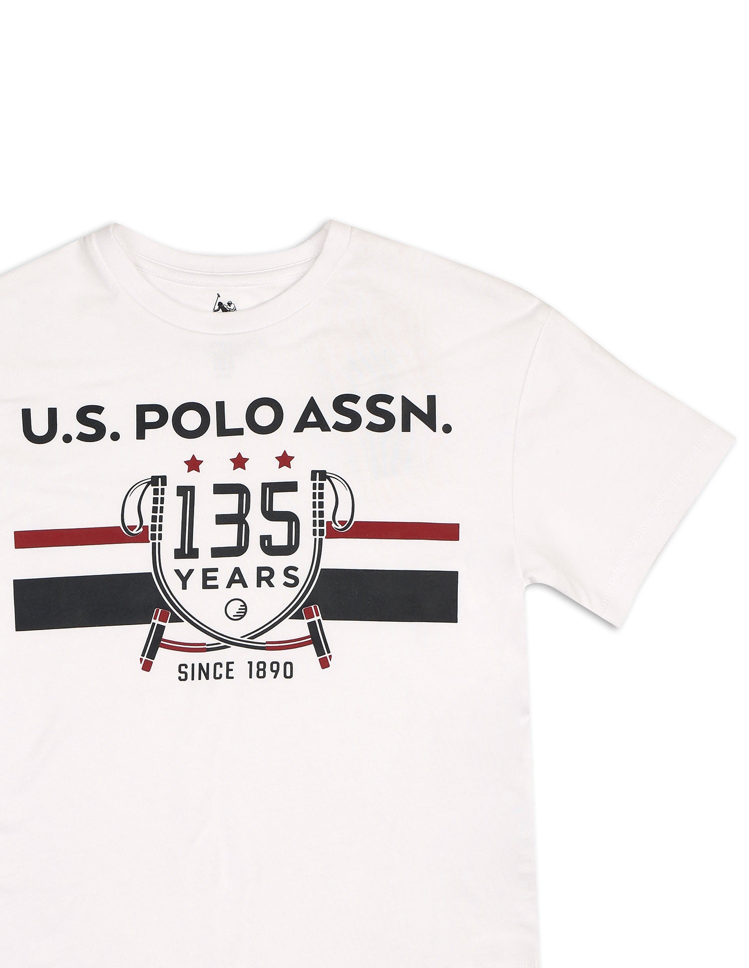 Boys Graphic Printed Boxy Fit T Shirt White - U.S. POLO ASSN. | Large