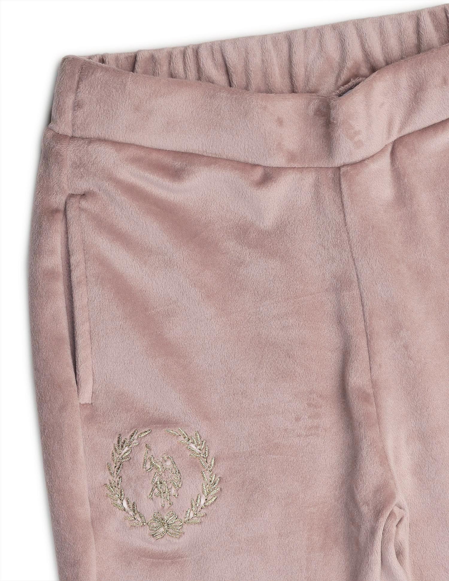 Girls Solid Regular Fit Flared Track Pants Pink - U.S. POLO ASSN. | Large