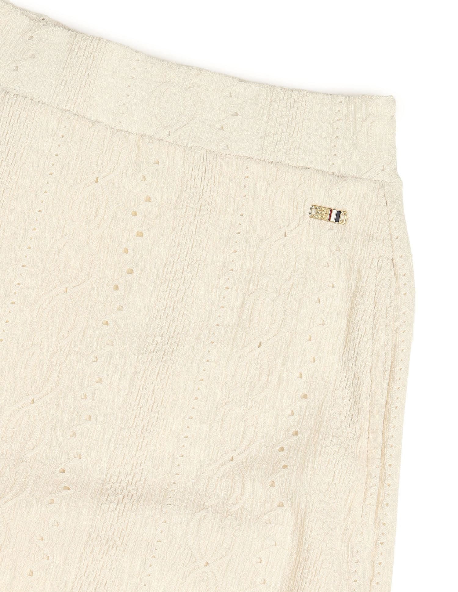Schiffli Co-Ord Set Ecru - U.S. Polo Assn. India | Large