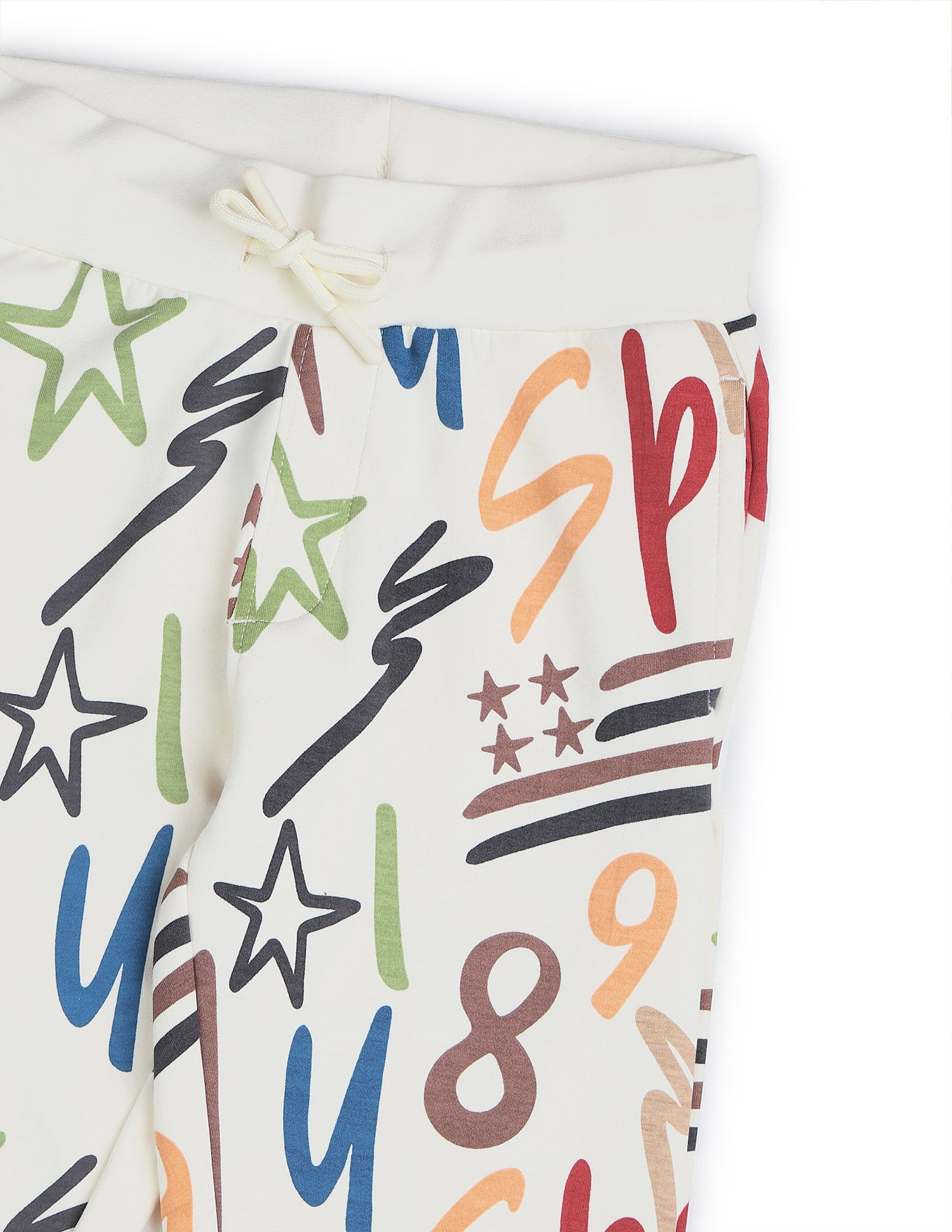 Boys All-Over Printed Regular Fit Joggers Off White - U.S. POLO ASSN. | Large