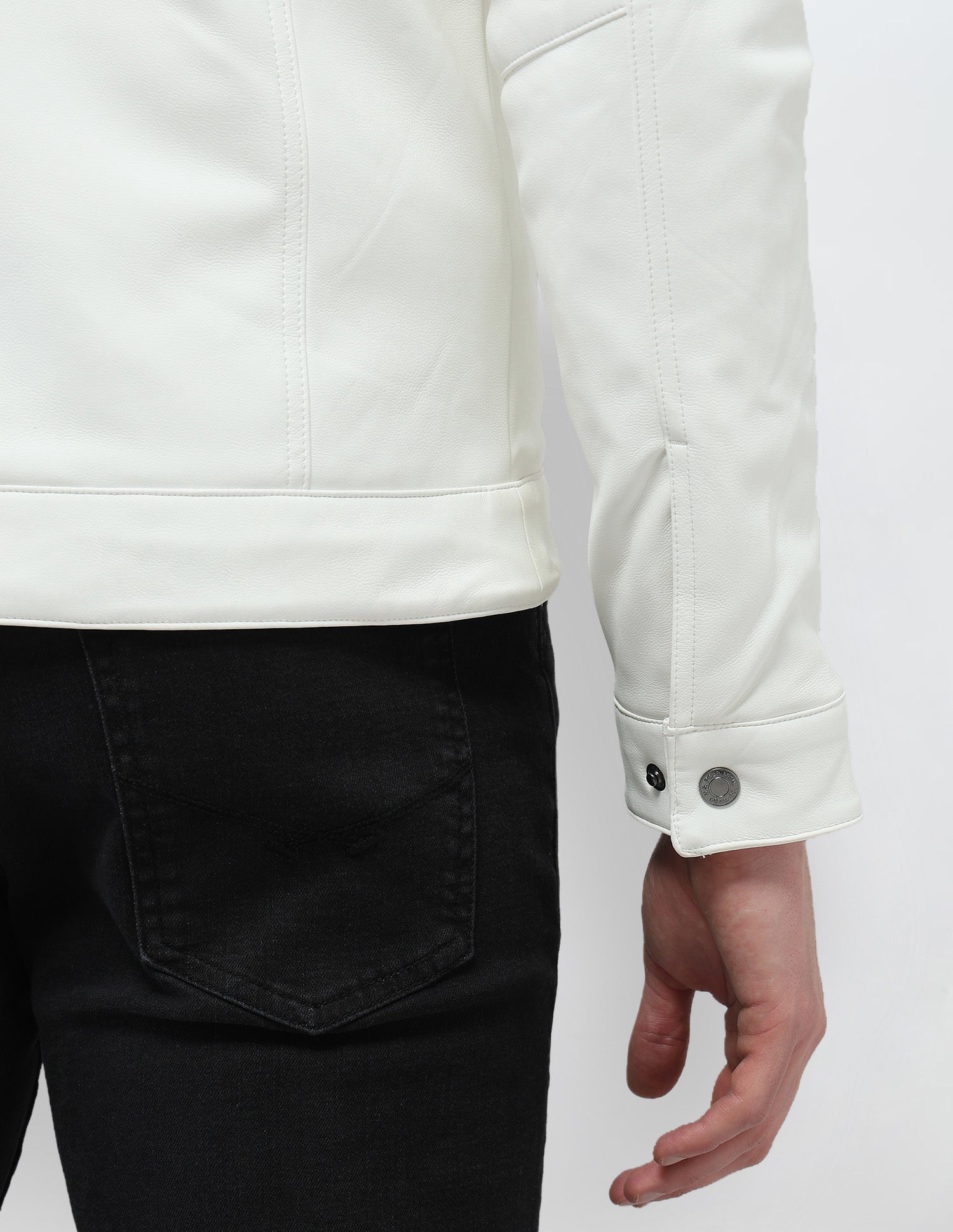 Solid Regular Fit Jacket Off White - U.S. Polo Assn. India | Large