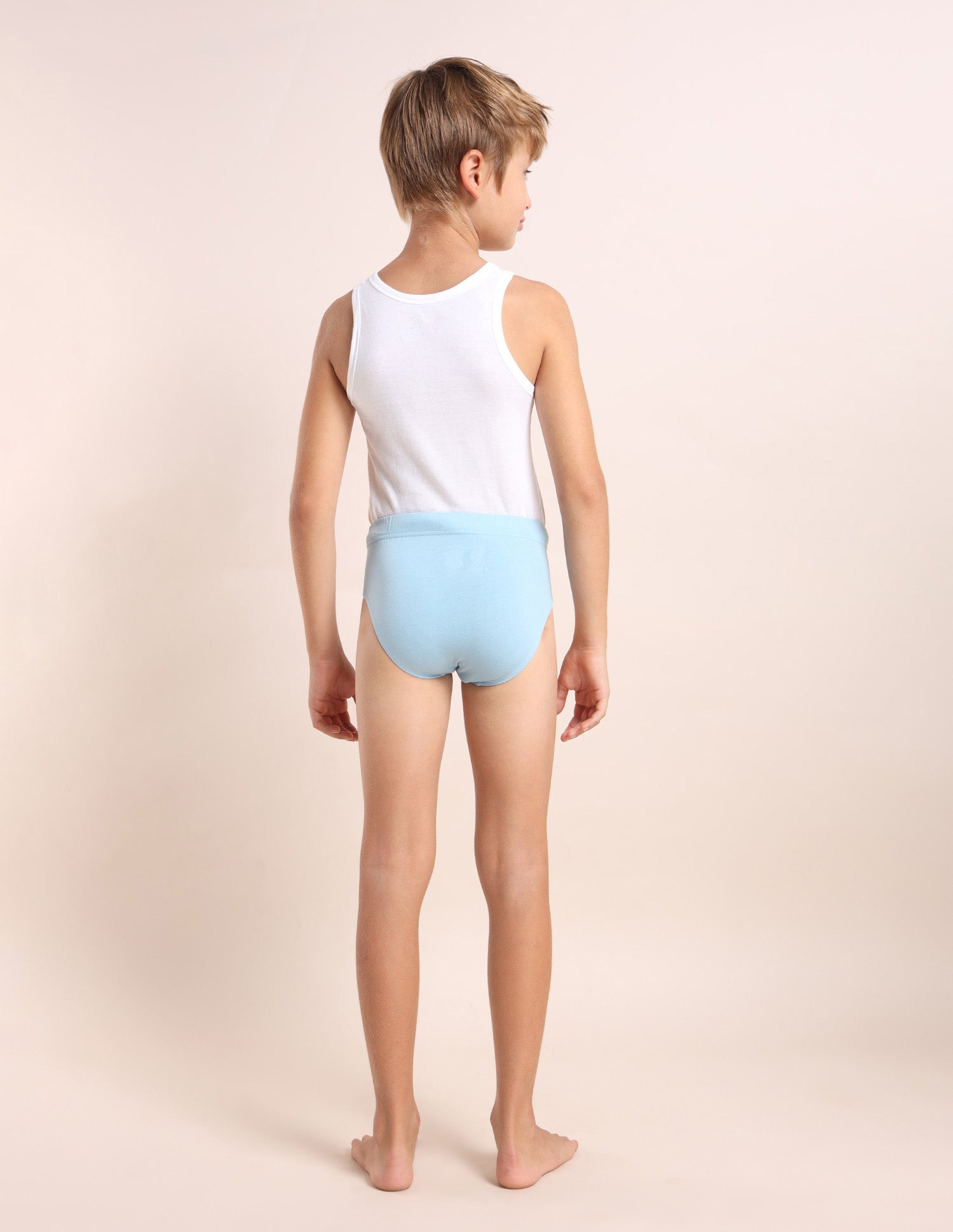 Boys Cotton Spandex Solid Briefs - Pack Of 3 Orange, Blue and White - U.S. POLO ASSN. | Large