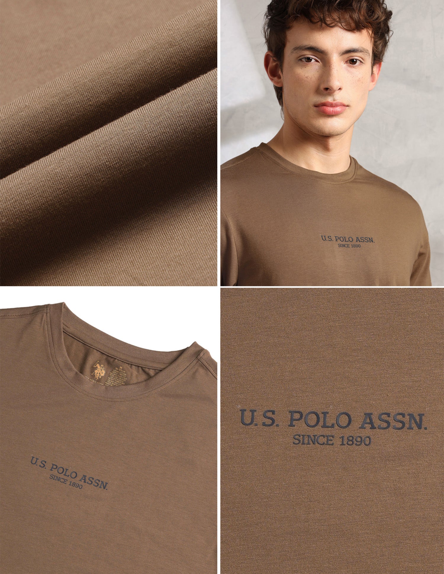 Brethable Full Sleeve PE006-PL Lounge T-Shirt - Pack Of 1 Malt Ball - U.S. Polo Assn. India | Large