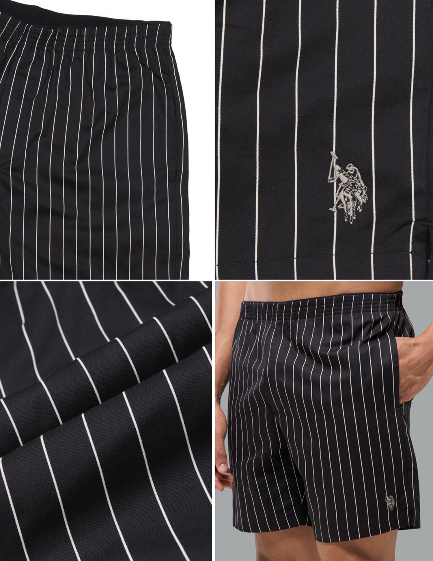Printed Mid Rise OEX22 Boxer Shorts Black - U.S. Polo Assn. India | Large