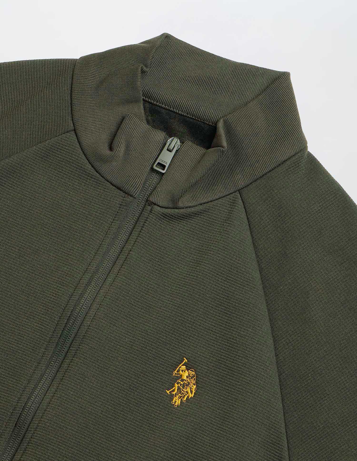 Equestrian Aisle Theater Textured Sweatshirt Olive - U.S. POLO ASSN. | Large